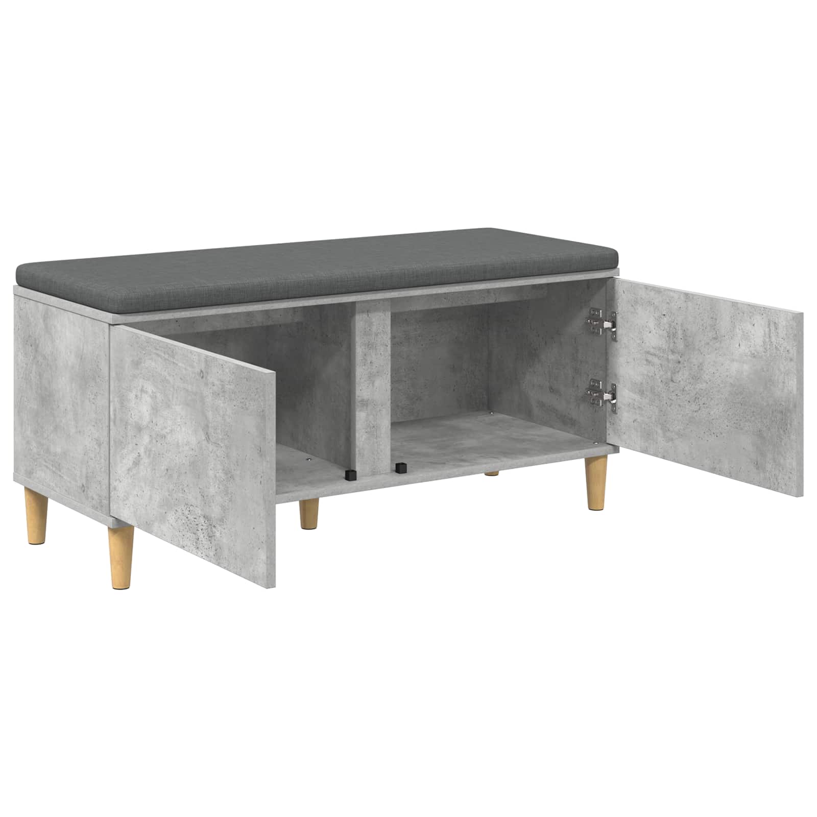Klupa za hodnik s jastukom Betonsko Siva 100 x 38 x 46 cm