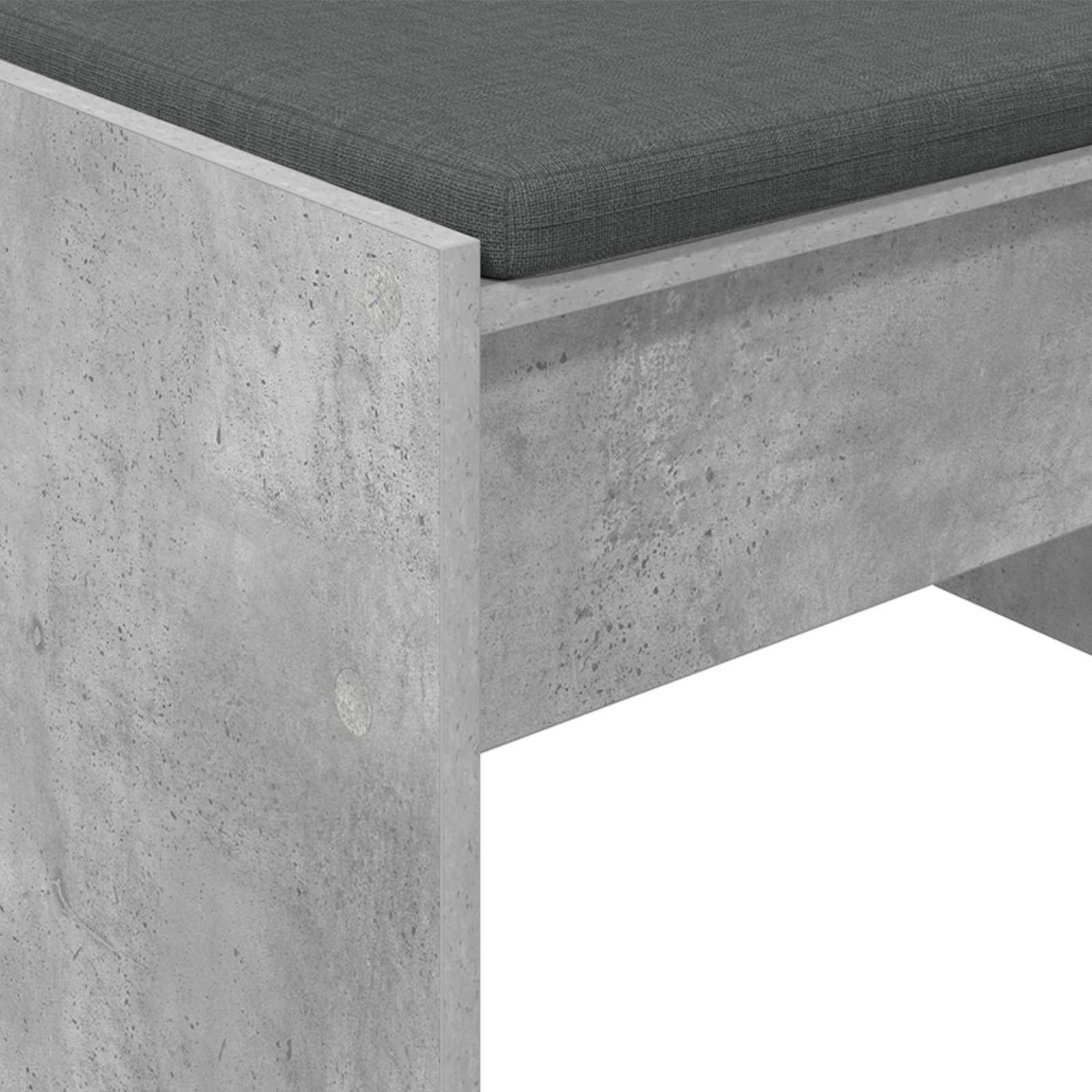 Klupa za hodnik s jastukom Betonski sivi 63 x 38 x 40 cm