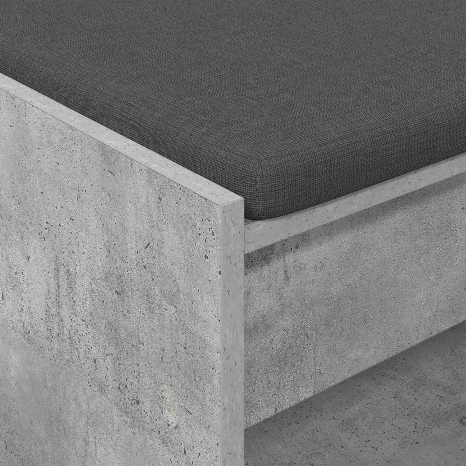 Klupa za hodnik s jastukom Betonsko Siva 63 x 38 x 45 cm