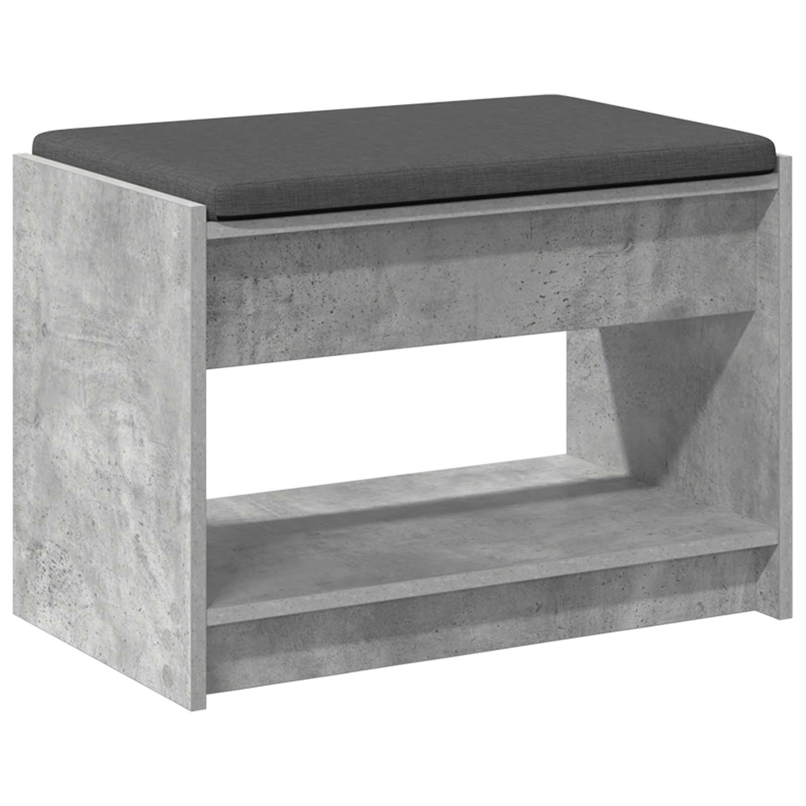 Klupa za hodnik s jastukom Betonsko Siva 63 x 38 x 45 cm