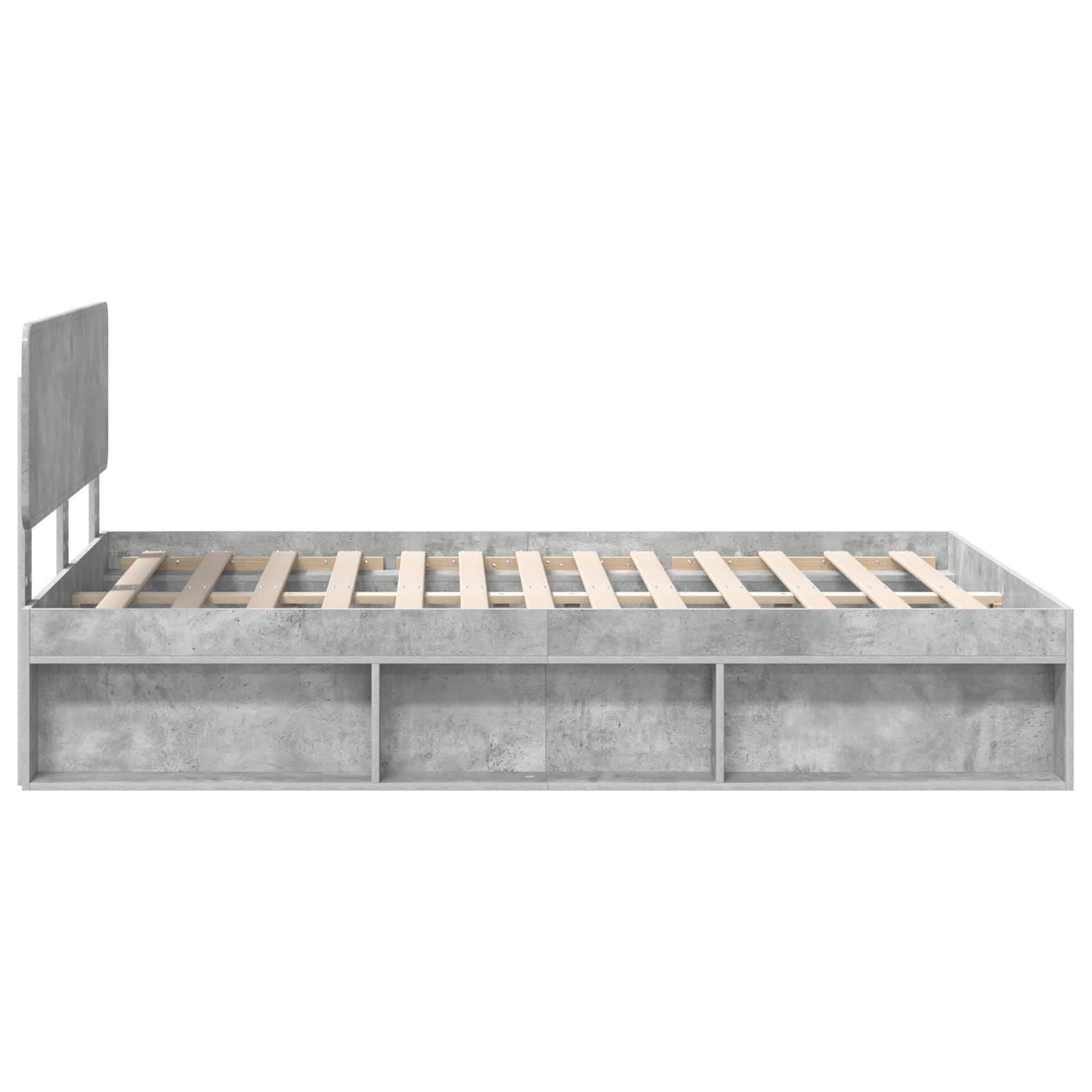 Krevetna konstrukcija Beton 160 x 200 cm Čvrsto borovo drvo