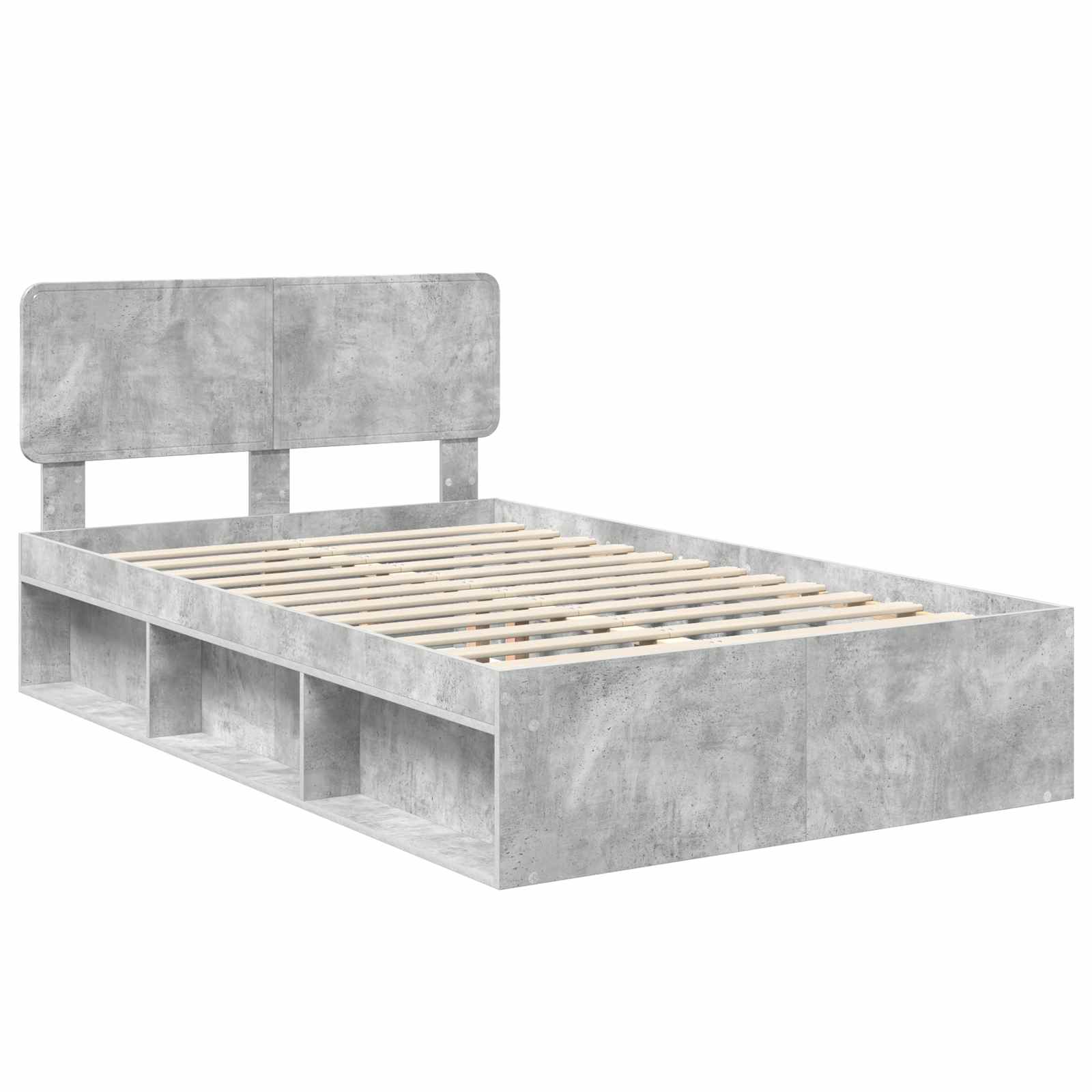 Krevetna konstrukcija s uzglavljem Betonska siva 135 x 190 cm