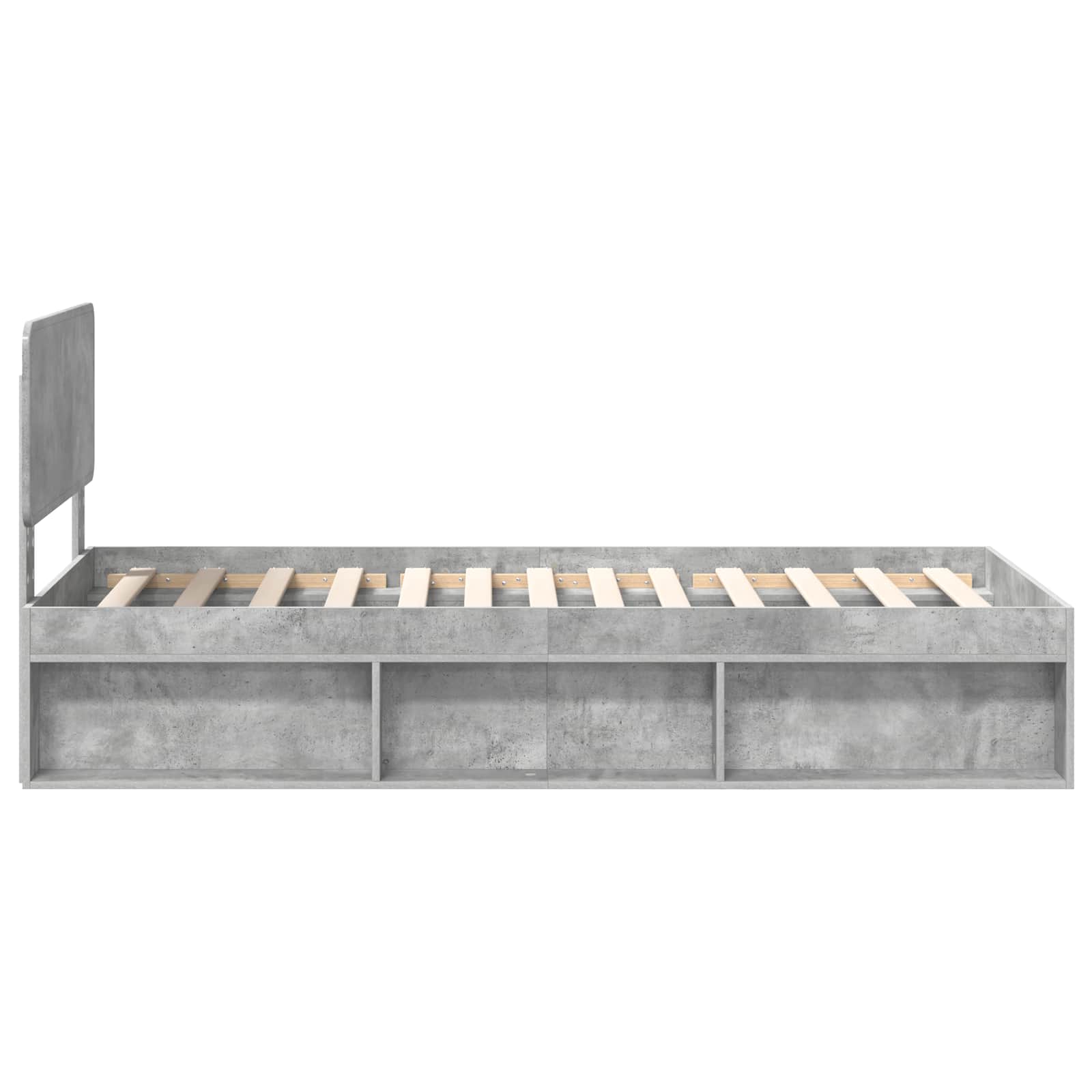 Krevetna konstrukcija s uzglavljem Betonska siva 75 x 190 cm