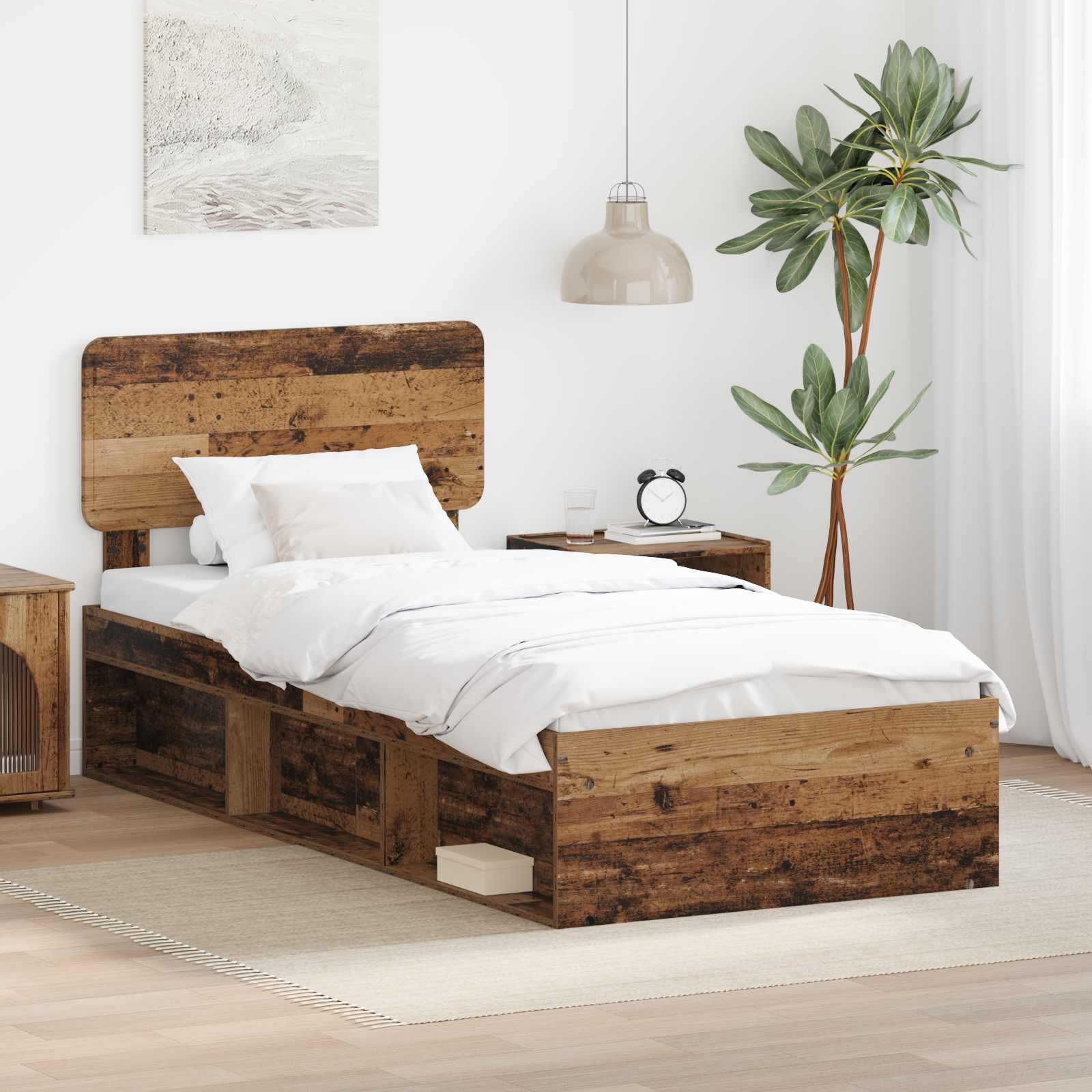 Krevetna konstrukcija Staro drvo 75 x 190 cm Čvrsto borovo drvo