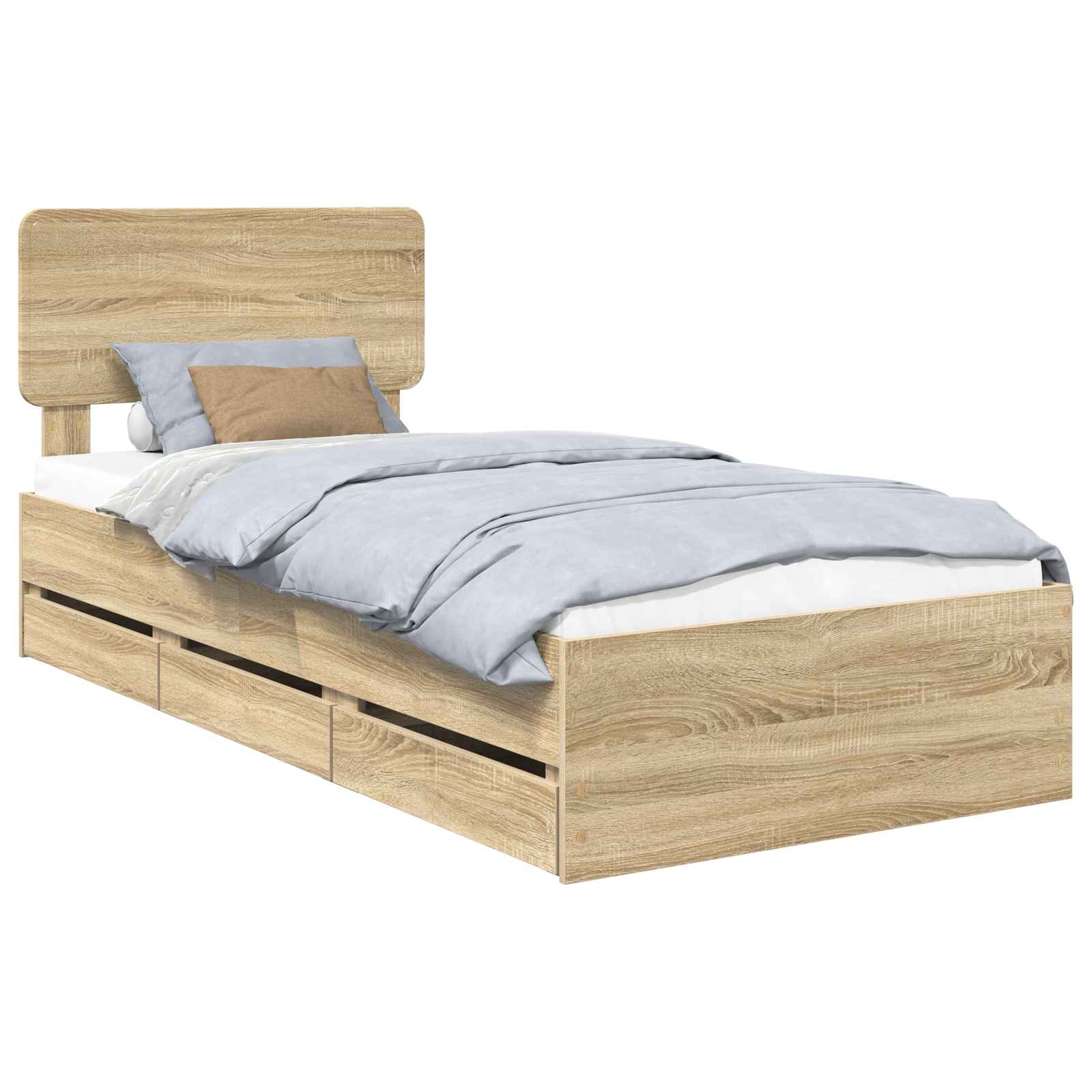 Krevetna konstrukcija s ladicama Sonoma hrast 100 x 200 cm