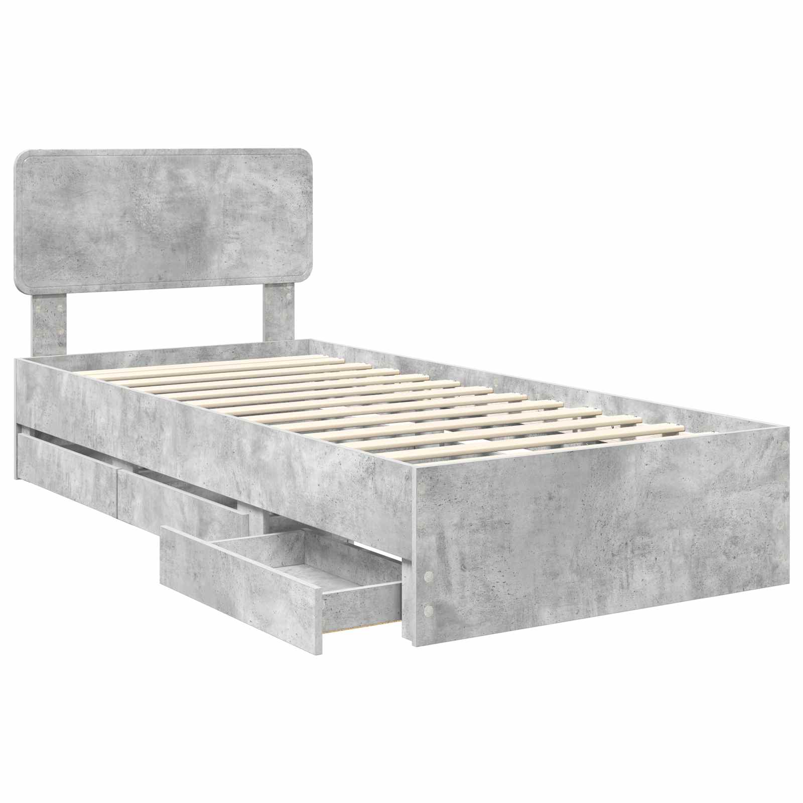 Krevetna konstrukcija s ladicama Betonsko Siva 90 x 200 cm