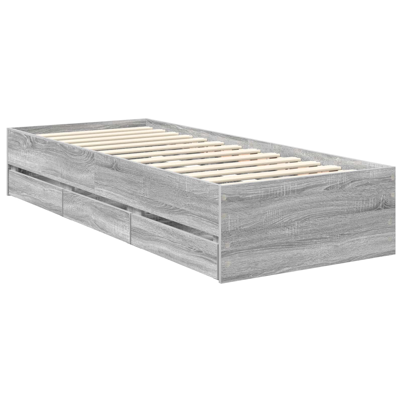Krevetna konstrukcija s ladicama Sivi Sonoma 75 x 190 cm