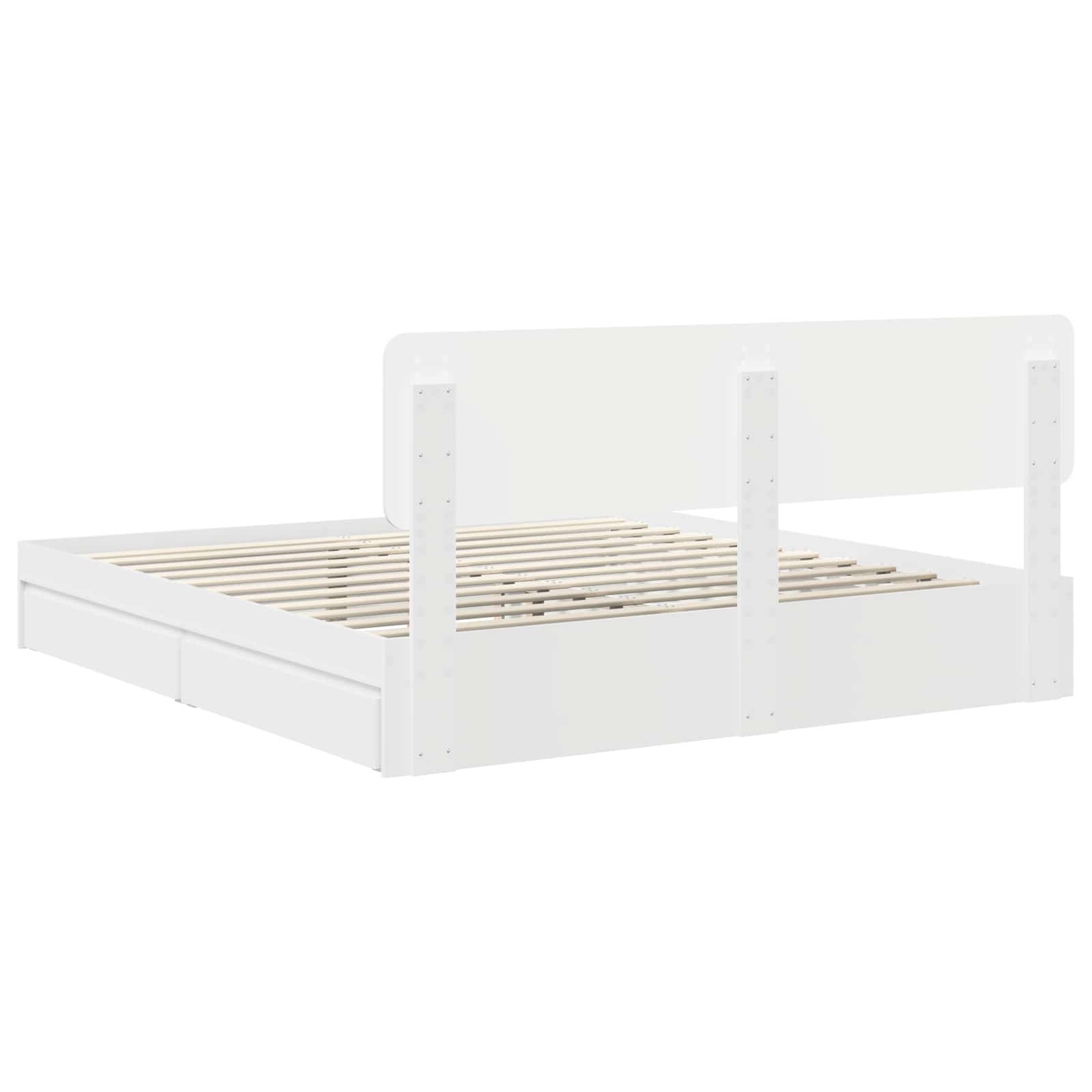 Krevet s od storage Bijelo 180 x 200 cm Konstruirano drvo