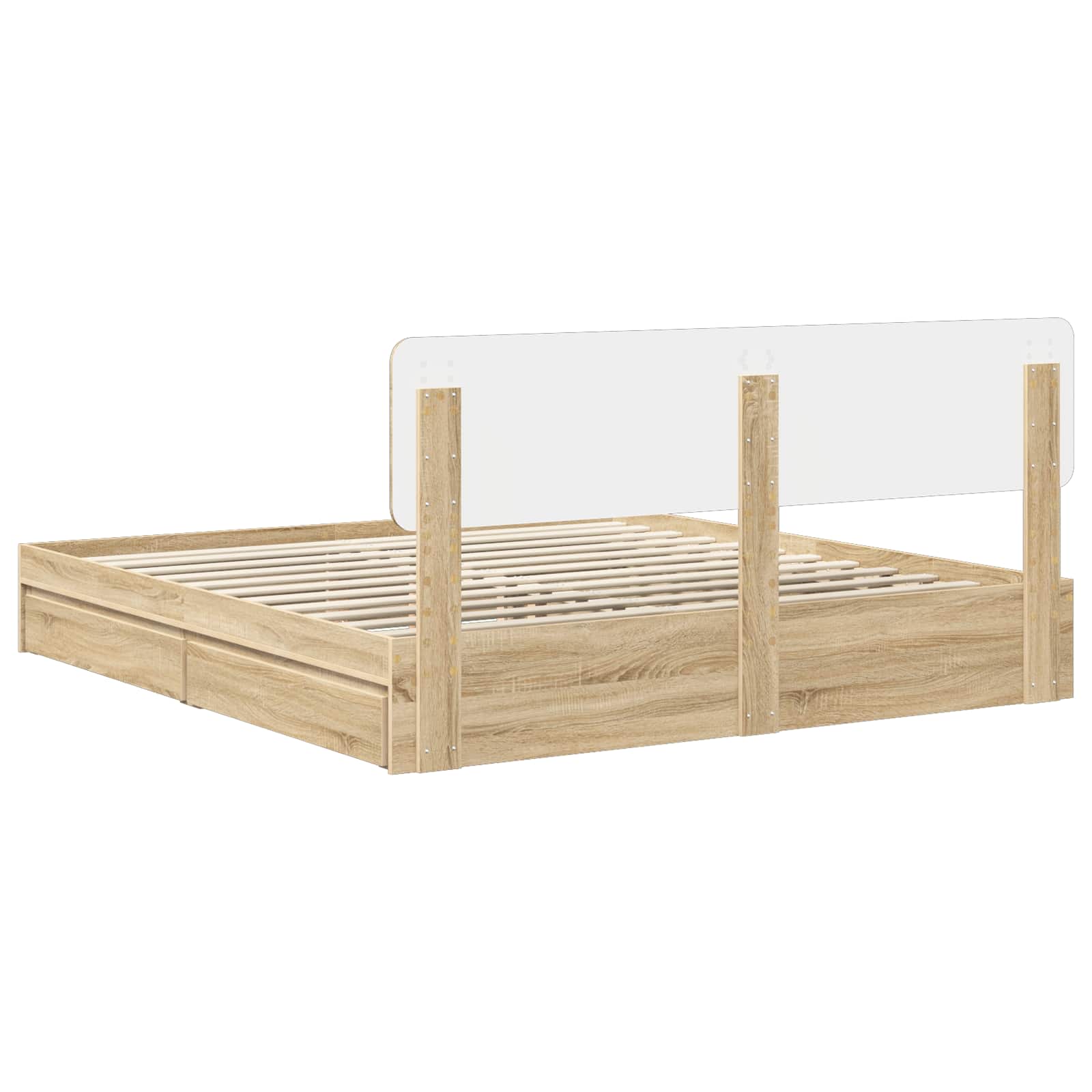 Krevet s od storage Sonoma hrast 180 x 200 cm Konstruirano drvo