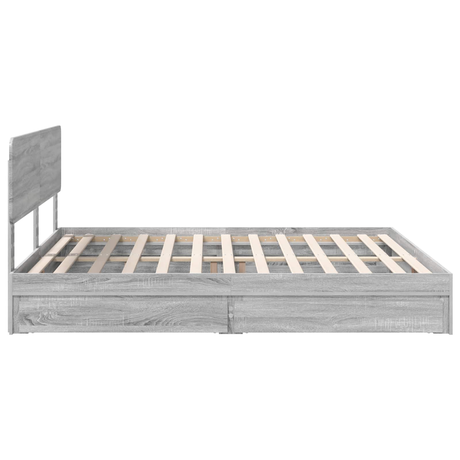 Krevet s od storage Siva Sonoma 180 x 200 cm Konstruirano drvo