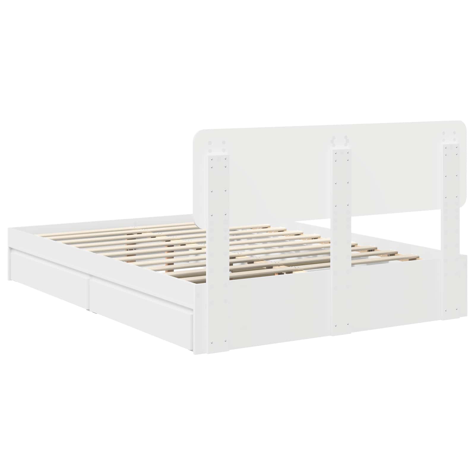 Krevet s od storage Bijelo 160 x 200 cm Konstruirano drvo