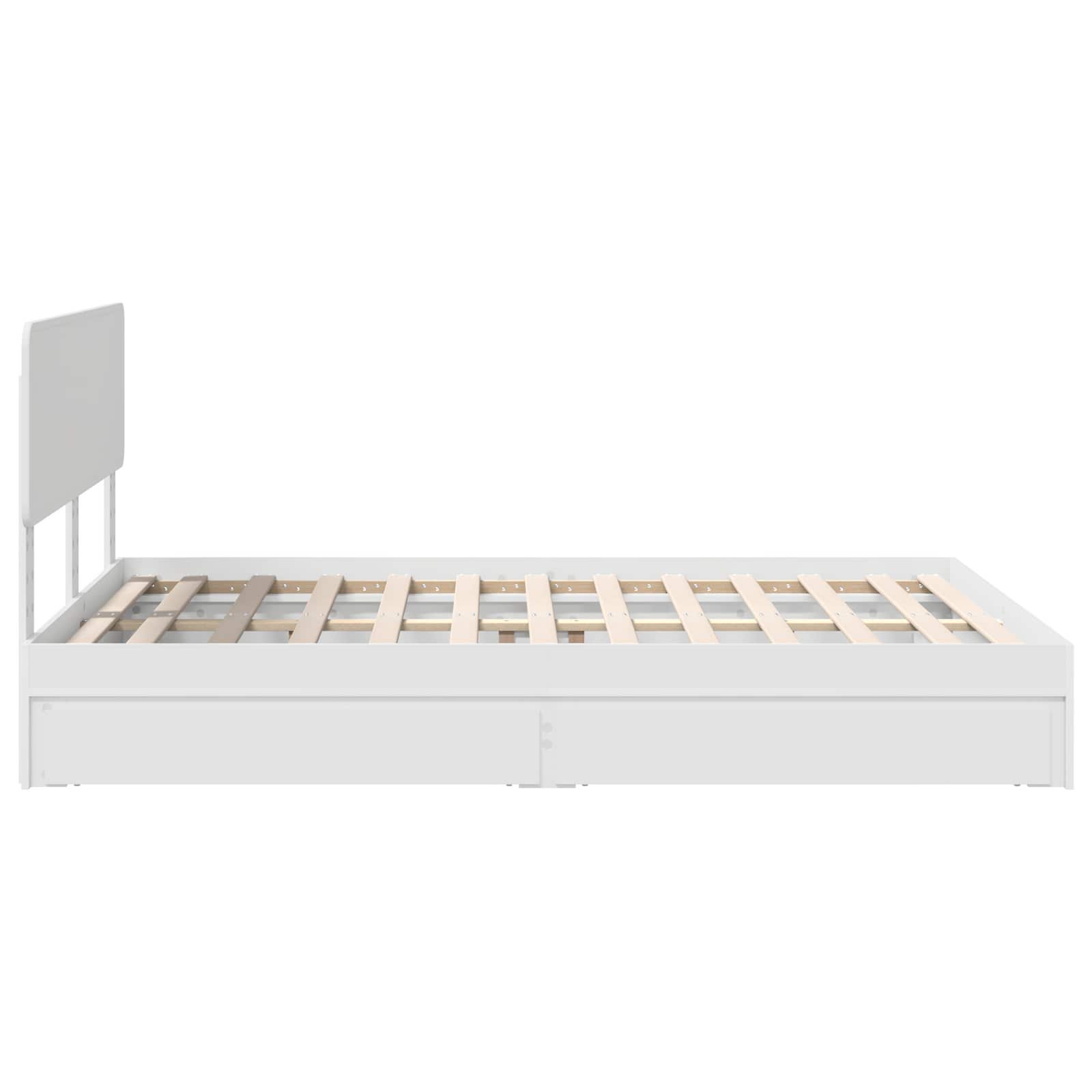 Krevet s od storage Bijelo 160 x 200 cm Konstruirano drvo