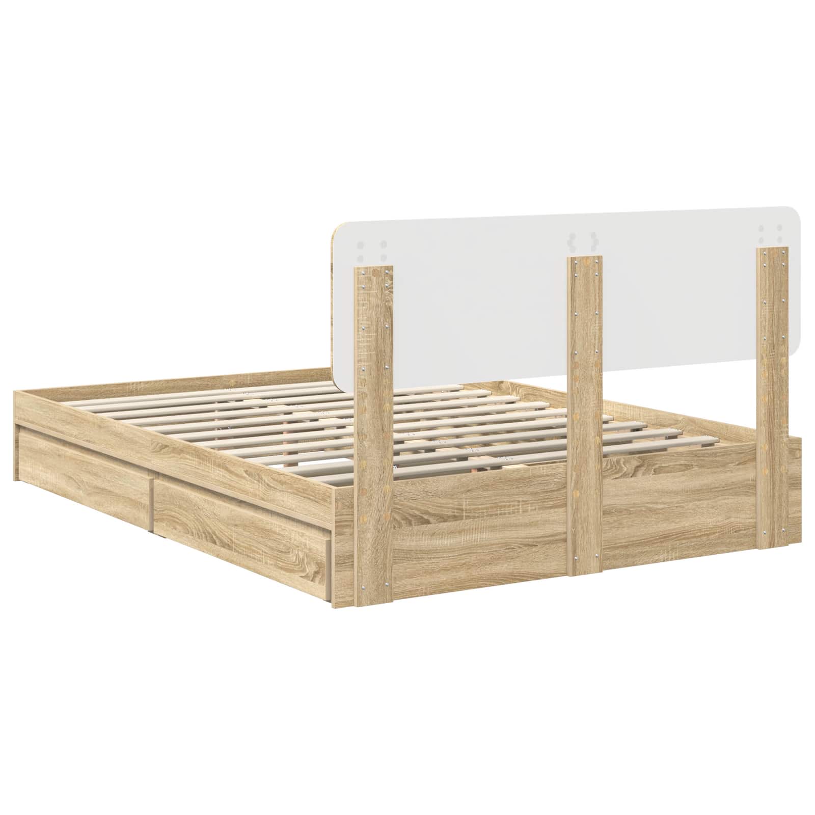 Krevet s od storage Sonoma hrast 160 x 200 cm Konstruirano drvo