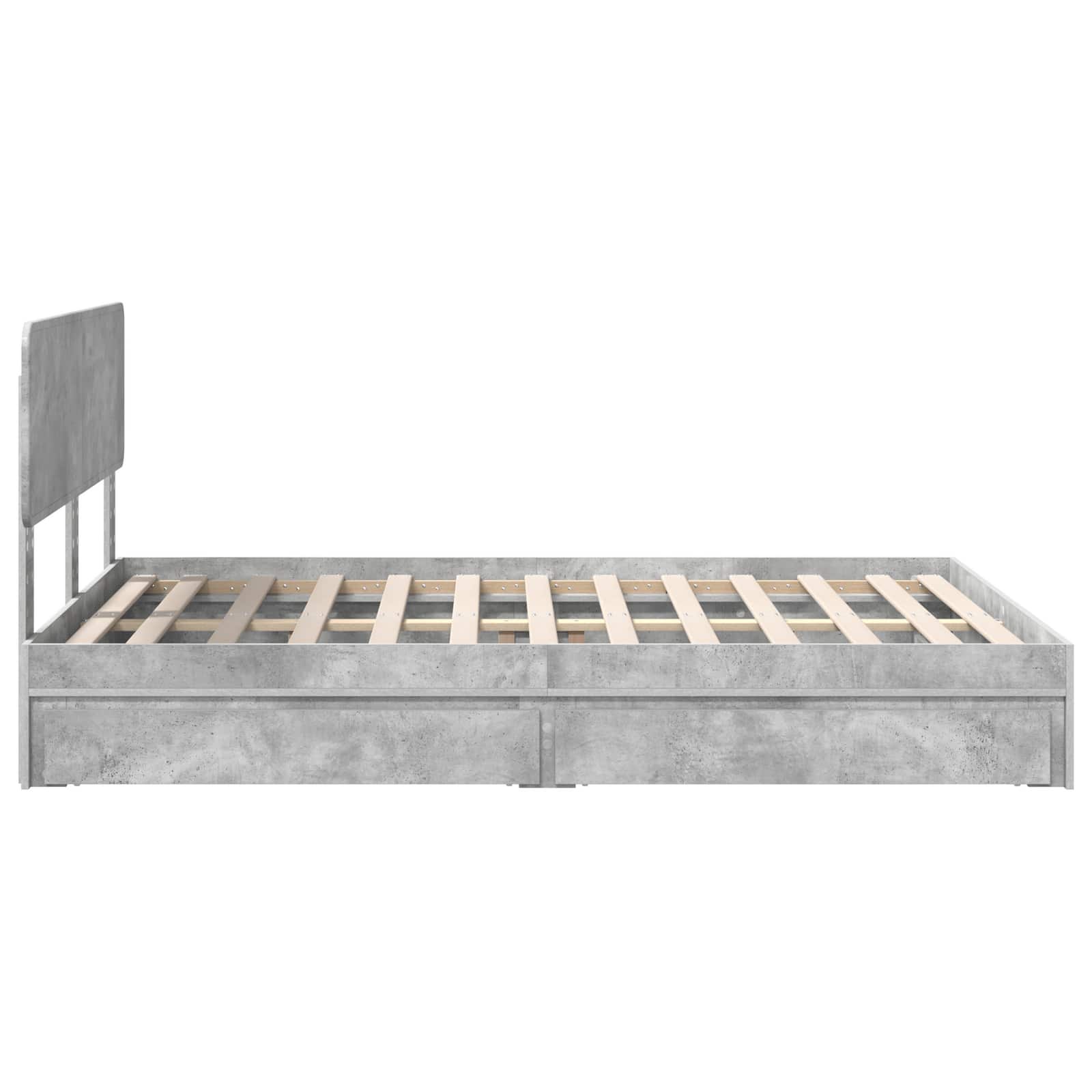 Krevet s od storage s uzglavljem Betonski sivi 150 x 200 cm