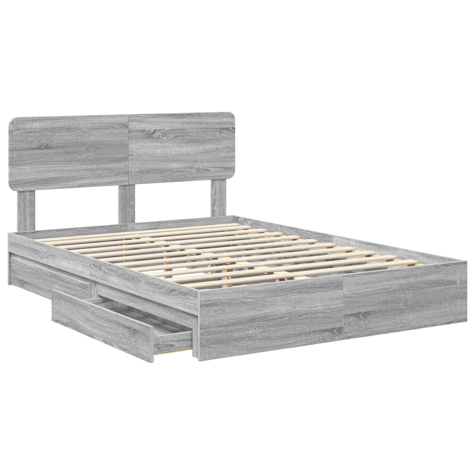 Krevet s od storage Siva Sonoma 150 x 200 cm Konstruirano drvo