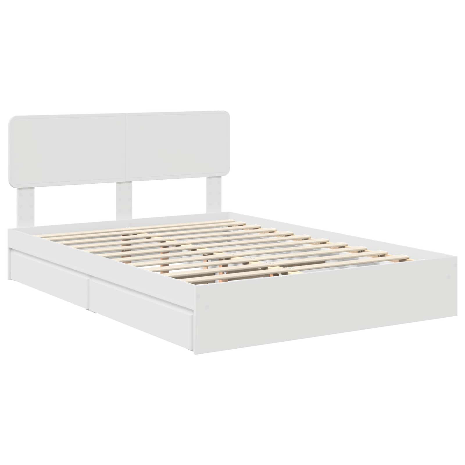 Krevet s od storage Bijelo 140 x 200 cm Konstruirano drvo