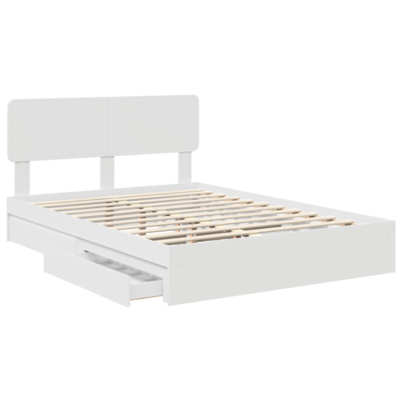 Krevet s od storage Bijelo 140 x 200 cm Konstruirano drvo