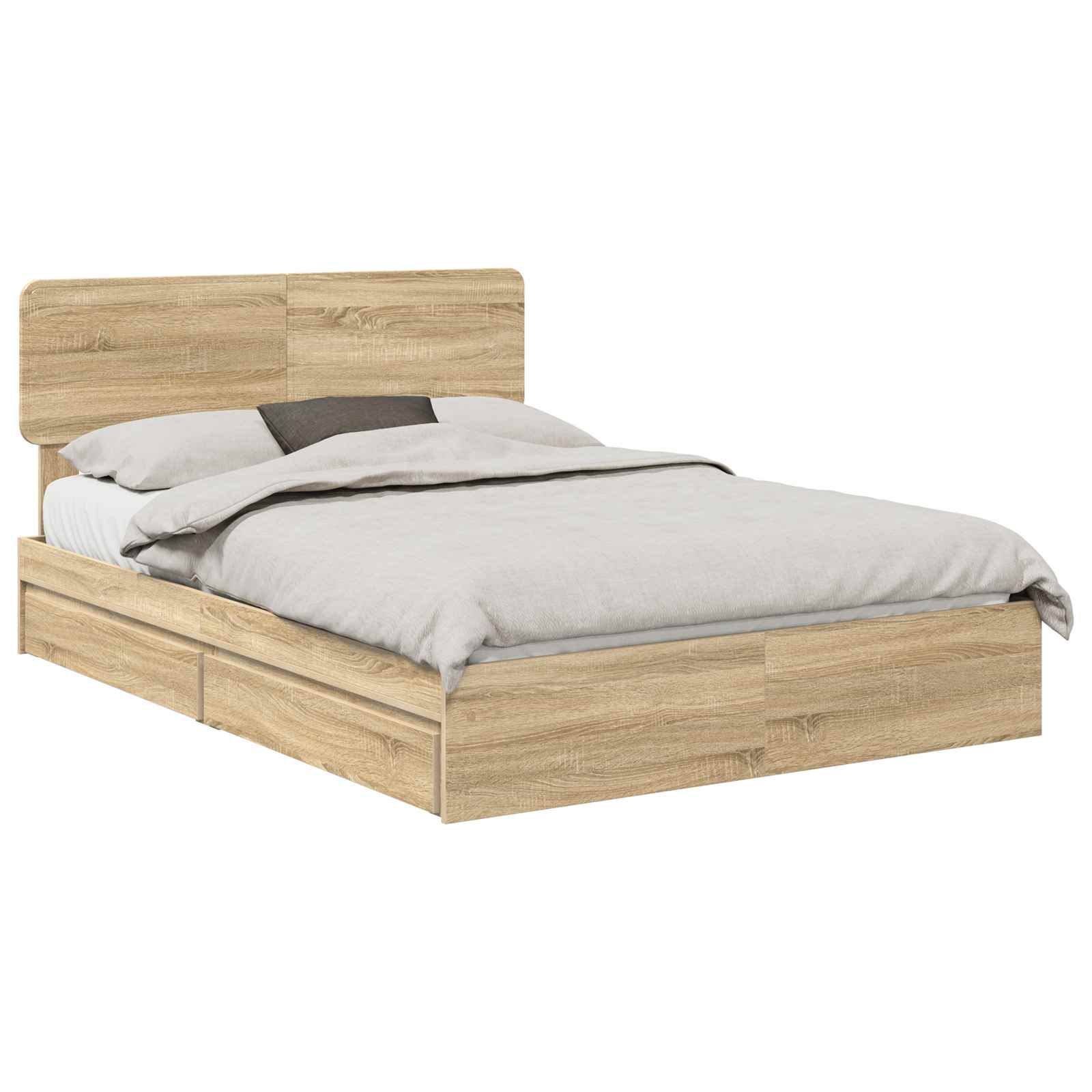Krevet s od storage Sonoma hrast 140 x 200 cm Konstruirano drvo