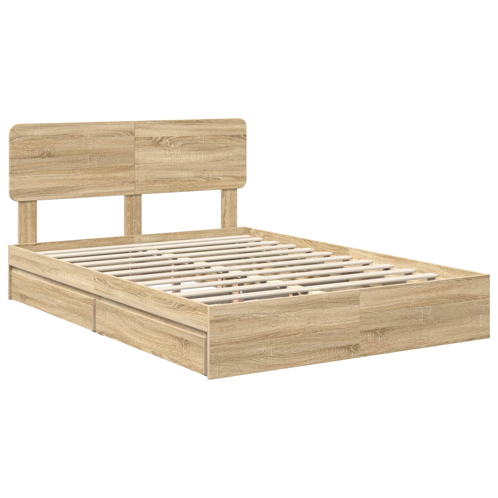 Krevet s od storage Sonoma hrast 140 x 200 cm Konstruirano drvo
