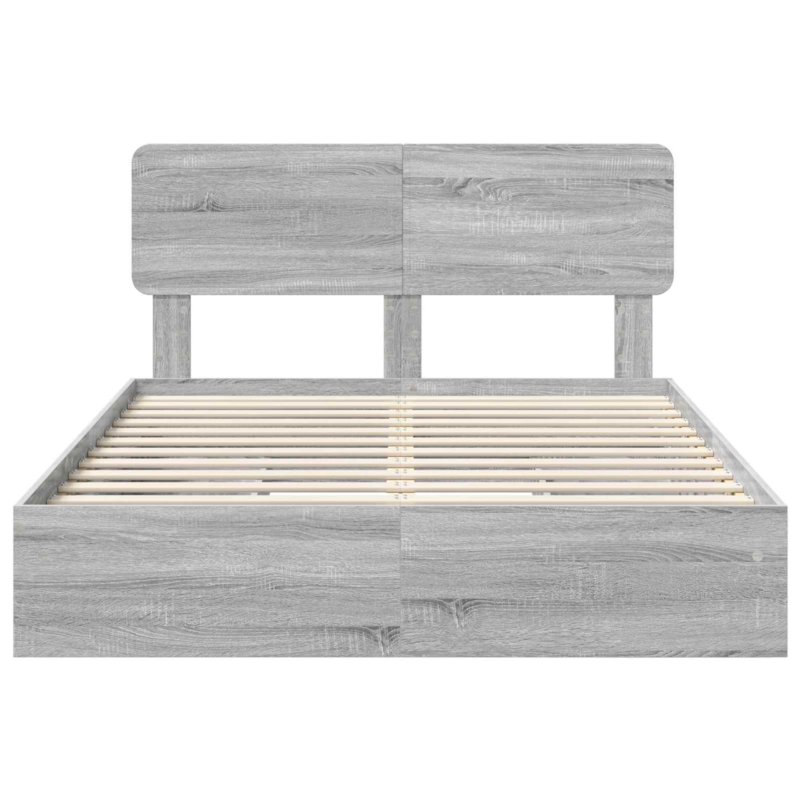 Krevet s od storage Siva Sonoma 140 x 200 cm Konstruirano drvo