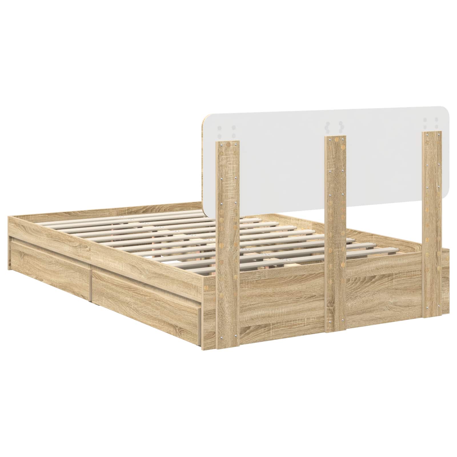 Krevet s od storage Sonoma hrast 135 x 190 cm Konstruirano drvo