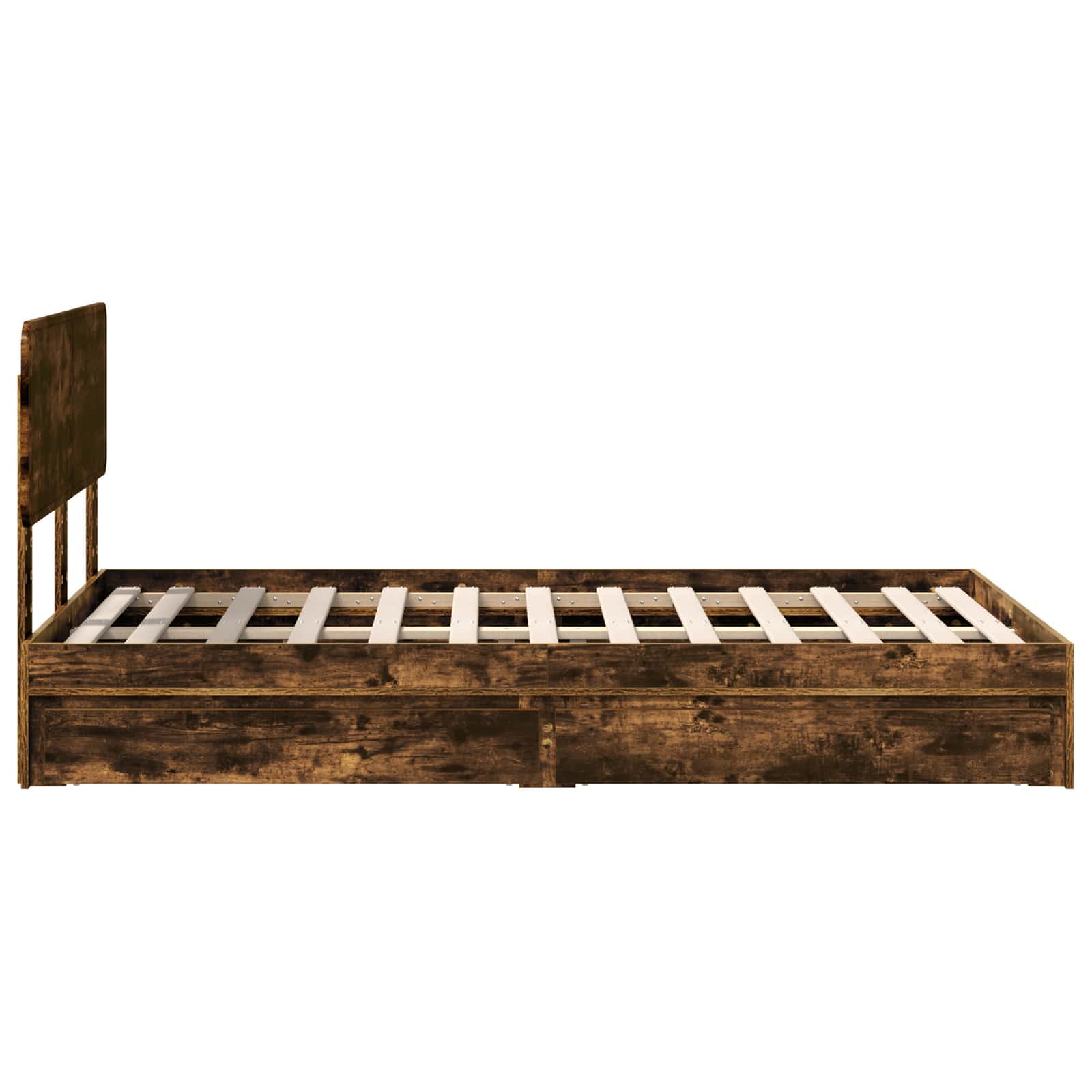 Krevet s od storage s uzglavljem Dimljeni hrast 135 x 190 cm
