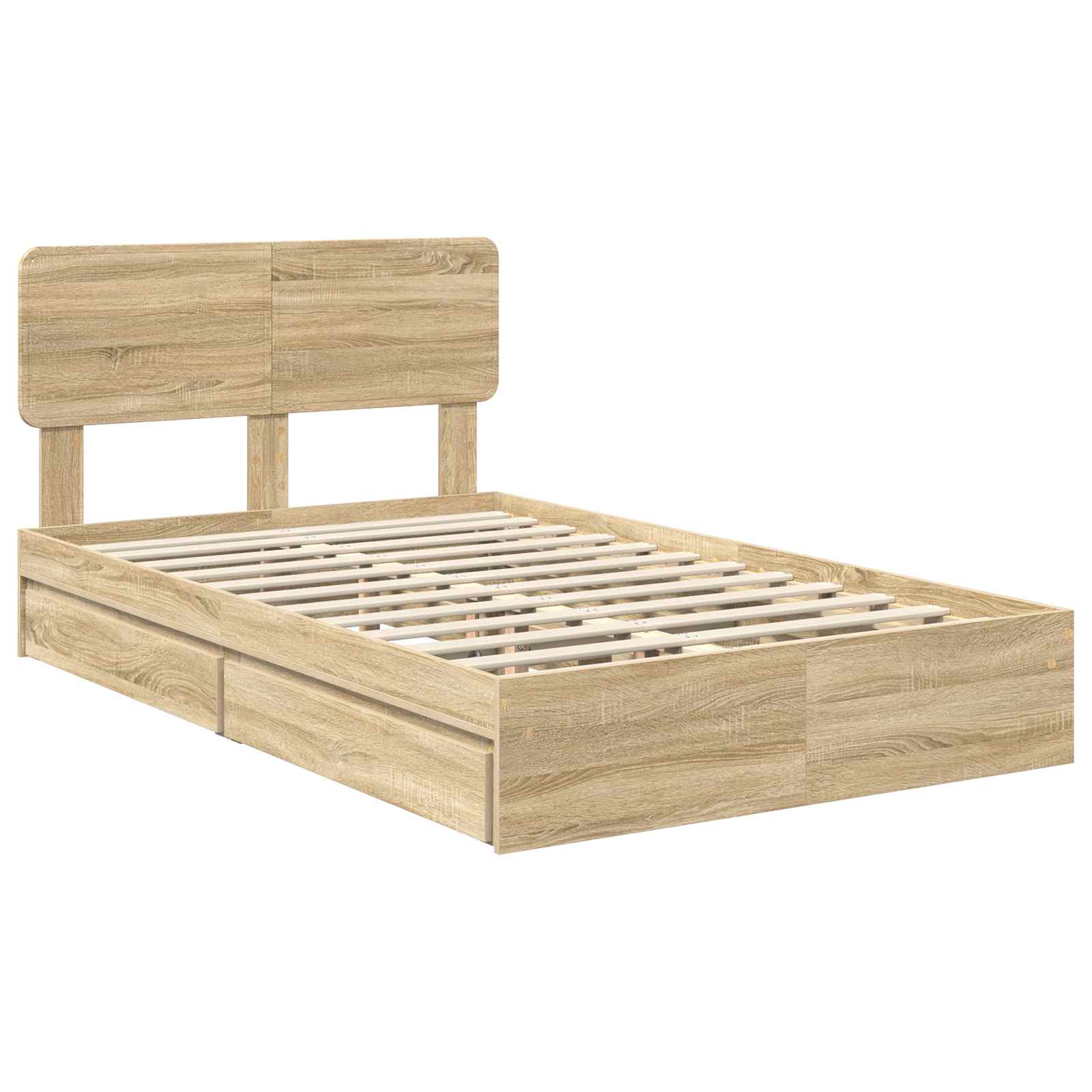 Krevet s od storage Sonoma hrast 120 x 200 cm Konstruirano drvo