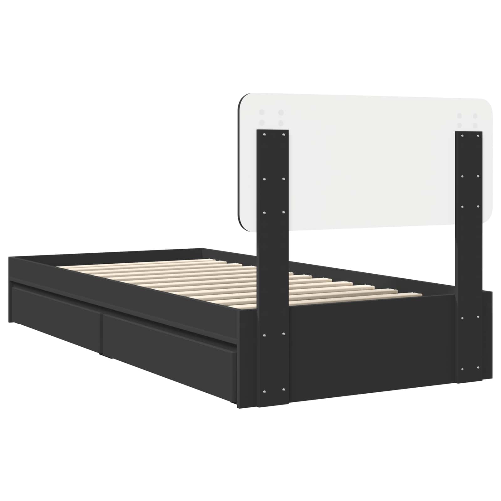 Krevet s od storage Crna 90 x 190 cm Konstruirano drvo