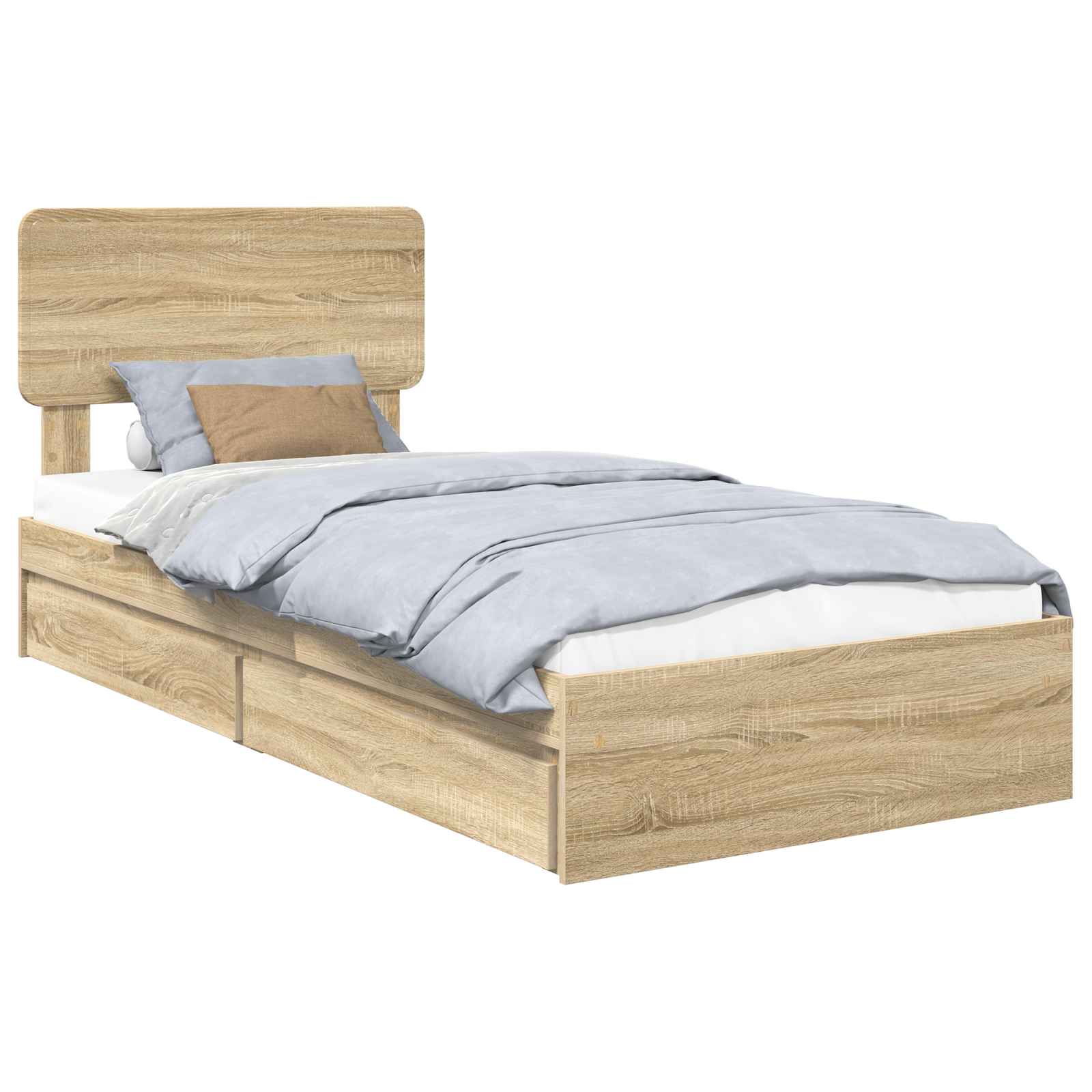 Krevet s od storage Sonoma hrast 90 x 190 cm Konstruirano drvo