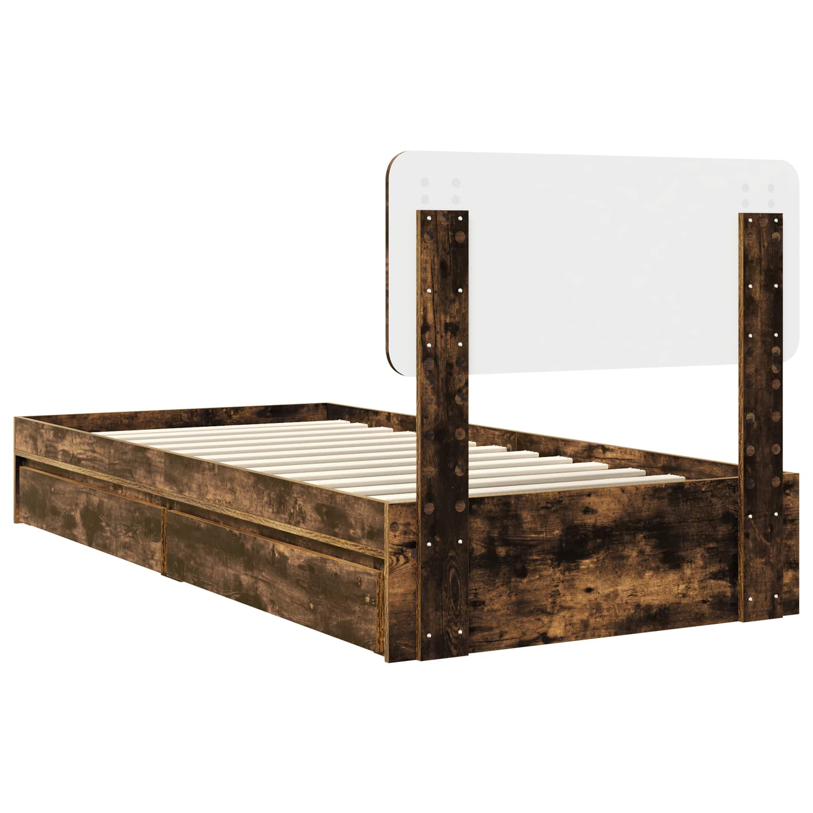 Krevet s od storage s uzglavljem Dimljeni hrast 90 x 190 cm
