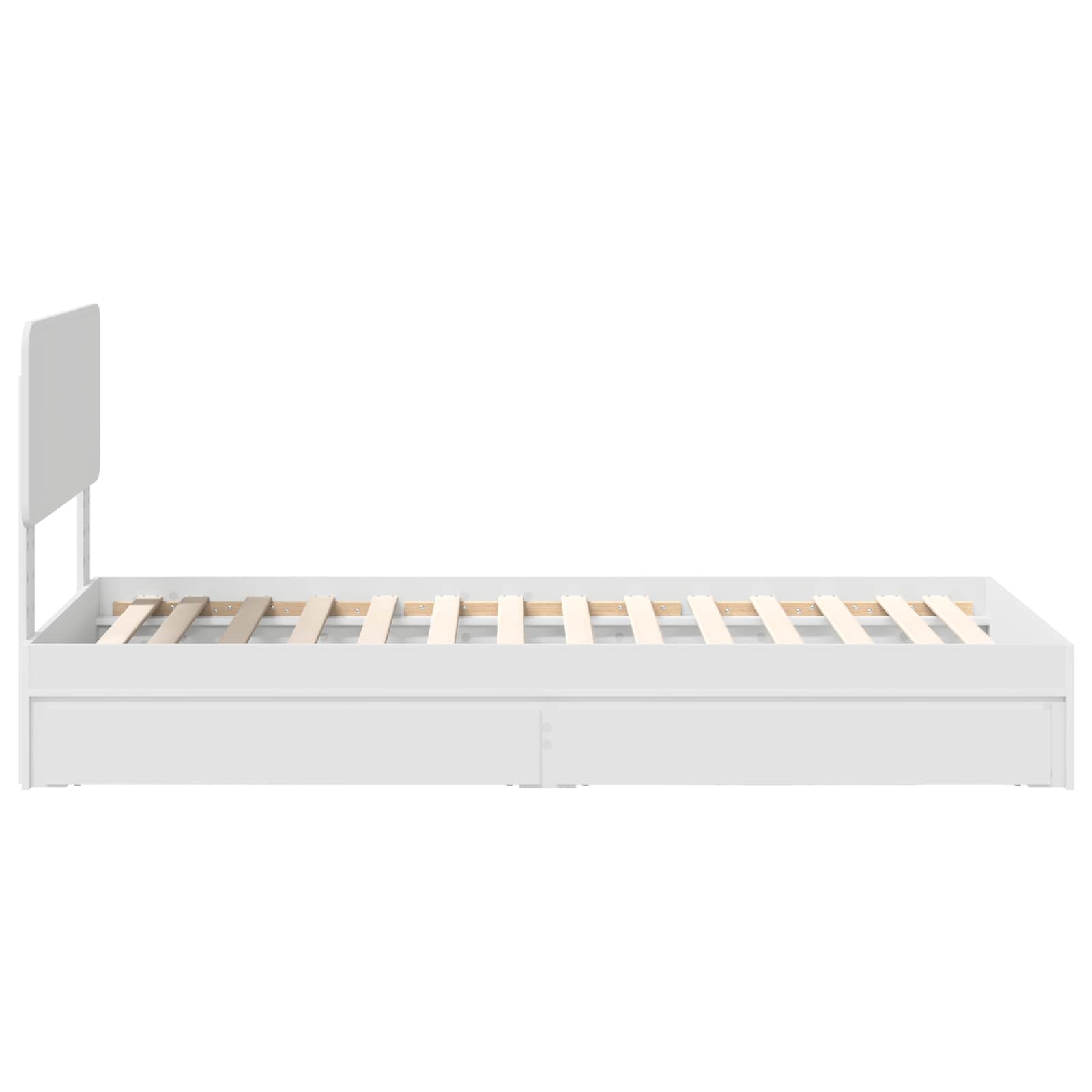 Krevet s od storage Bijelo 75 x 190 cm Konstruirano drvo