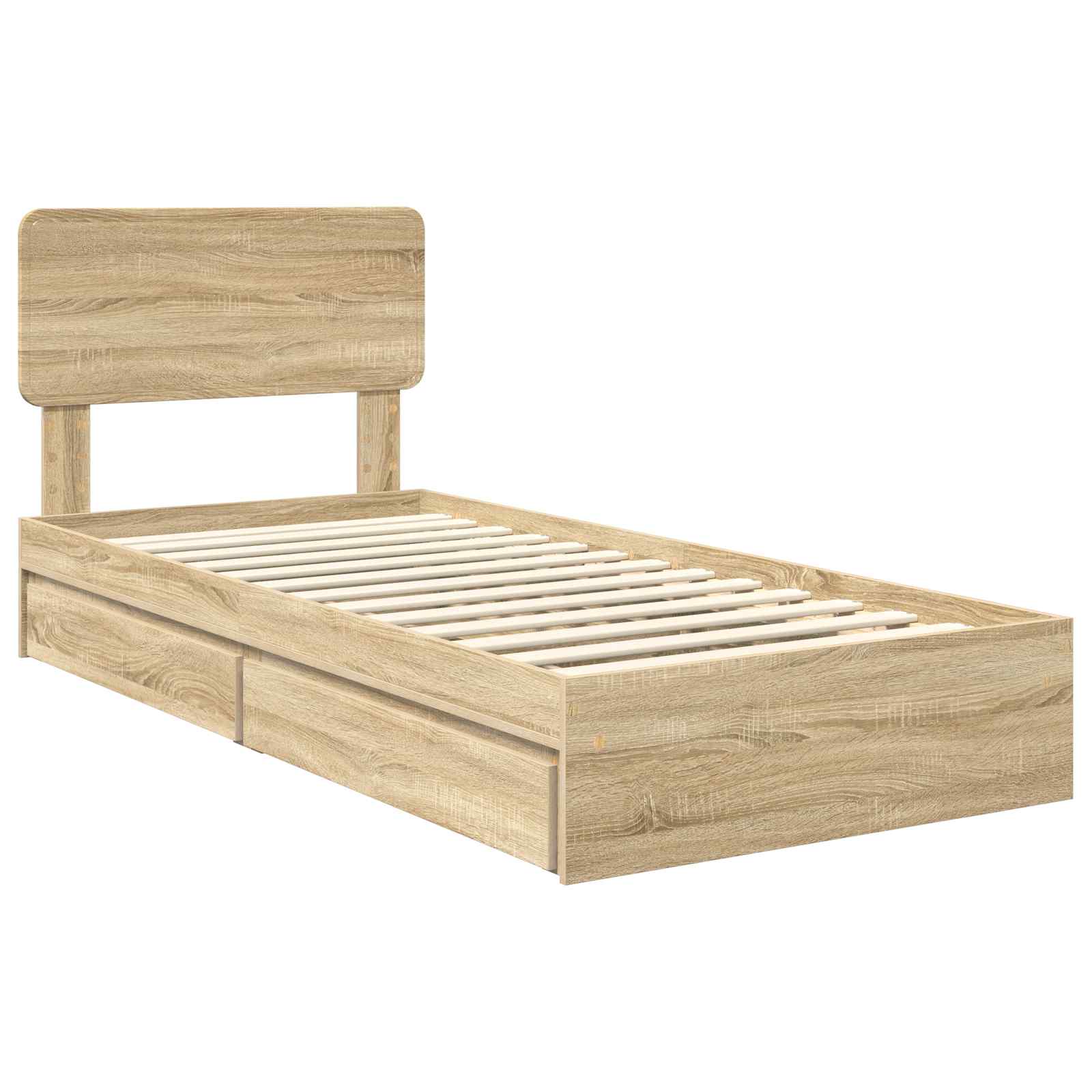 Krevet s od storage Sonoma hrast 75 x 190 cm Konstruirano drvo