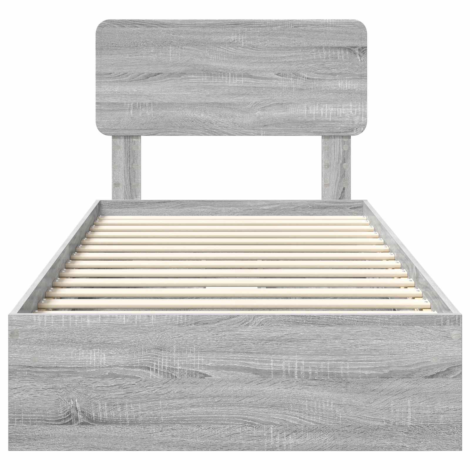 Krevet s od storage Siva Sonoma 75 x 190 cm Konstruirano drvo