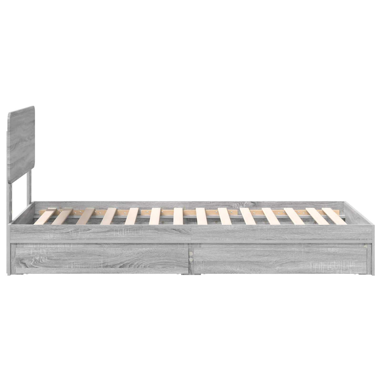 Krevet s od storage Siva Sonoma 75 x 190 cm Konstruirano drvo