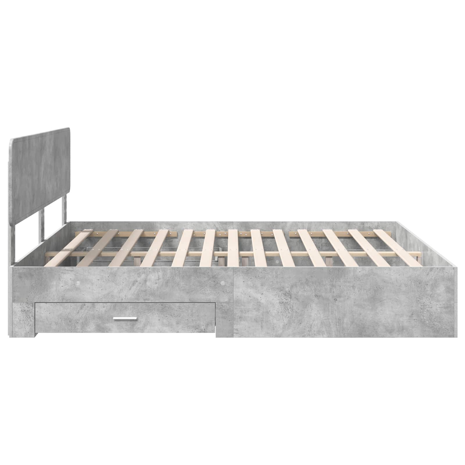Krevetna konstrukcija s uzglavljem Betonski sivi 200 x 200 cm