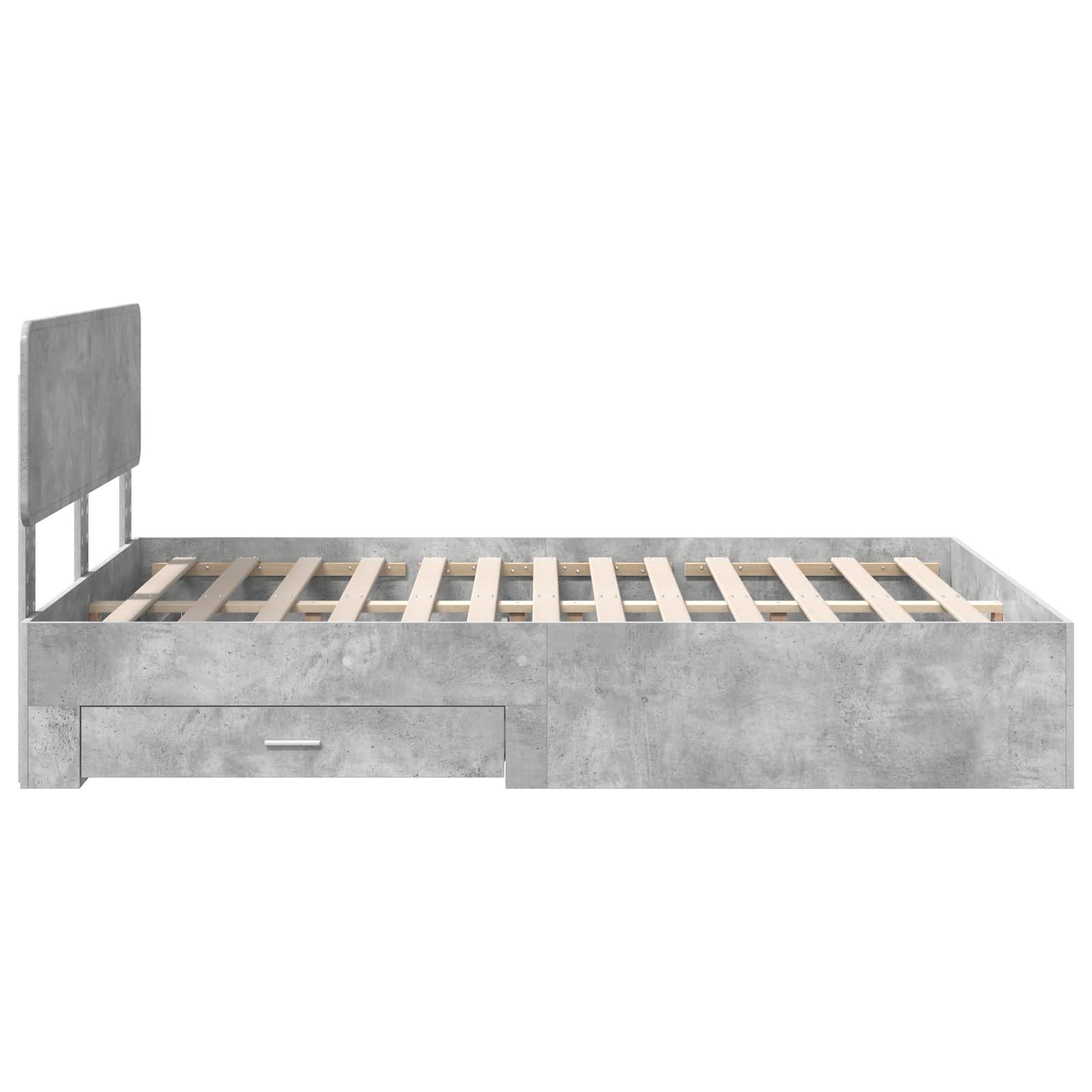 Krevetna konstrukcija s uzglavljem Betonski sivi 150 x 200 cm