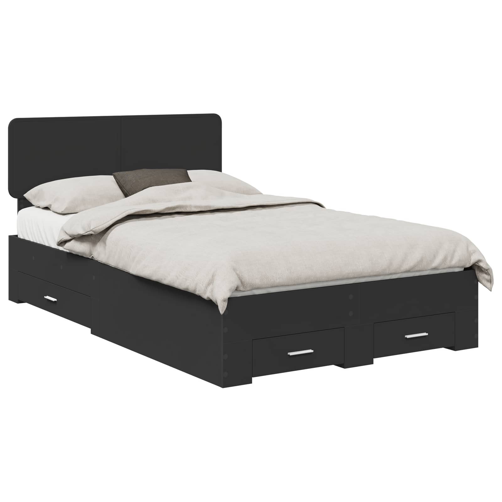 Krevetna konstrukcija Crna 135 x 190 cm Konstruirano drvo