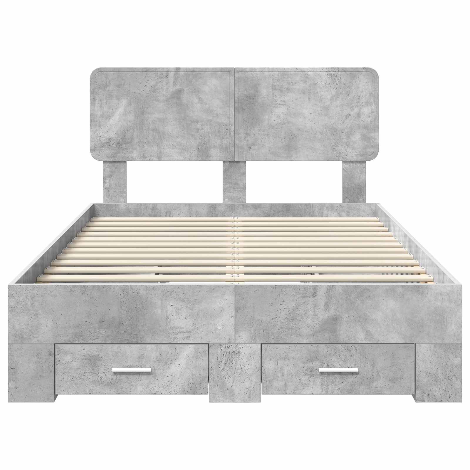Krevetna konstrukcija s uzglavljem Betonski sivi 135 x 190 cm
