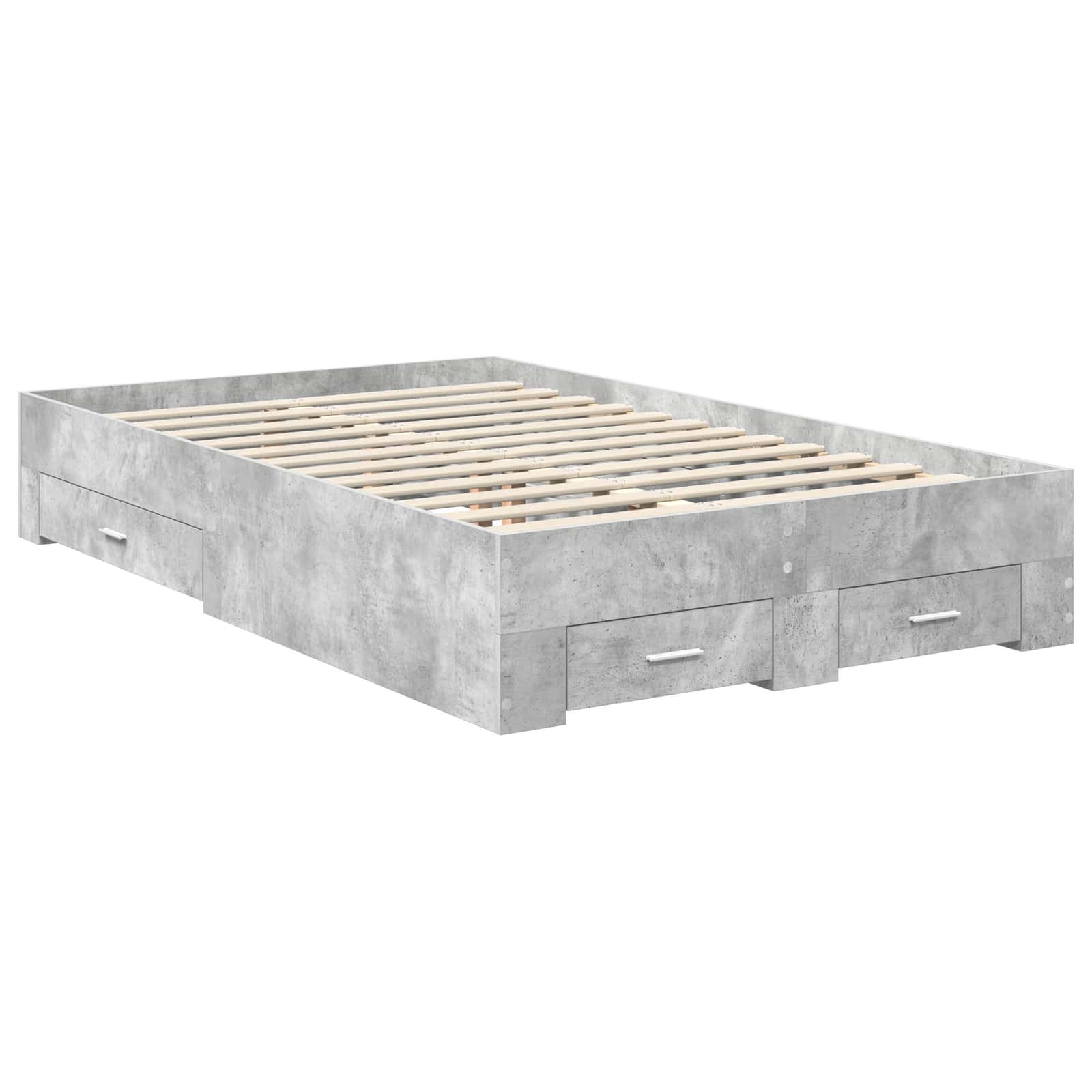 Krevetna konstrukcija s uzglavljem Betonski sivi 120 x 200 cm