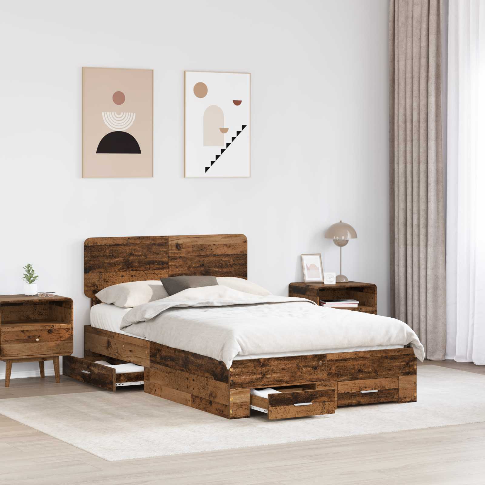 Krevetna konstrukcija Staro drvo 120 x 190 cm Konstruirano drvo
