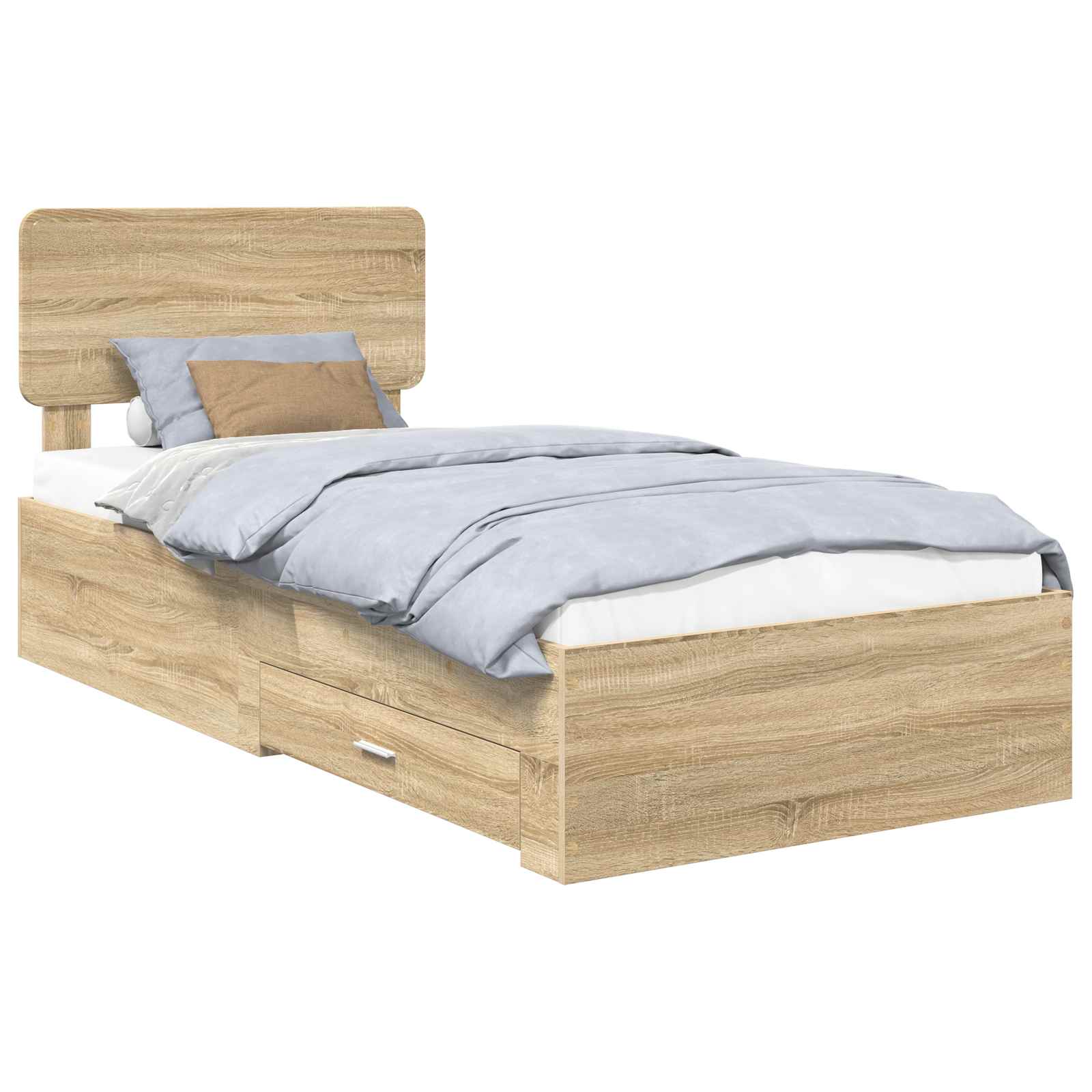 Krevetna konstrukcija s uzglavljem Sonoma hrast 90 x 200 cm