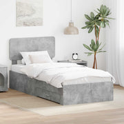 Krevetna konstrukcija s ladicama Betonski sivi 90 x 200 cm Siva 203 x 93 x 90 cm