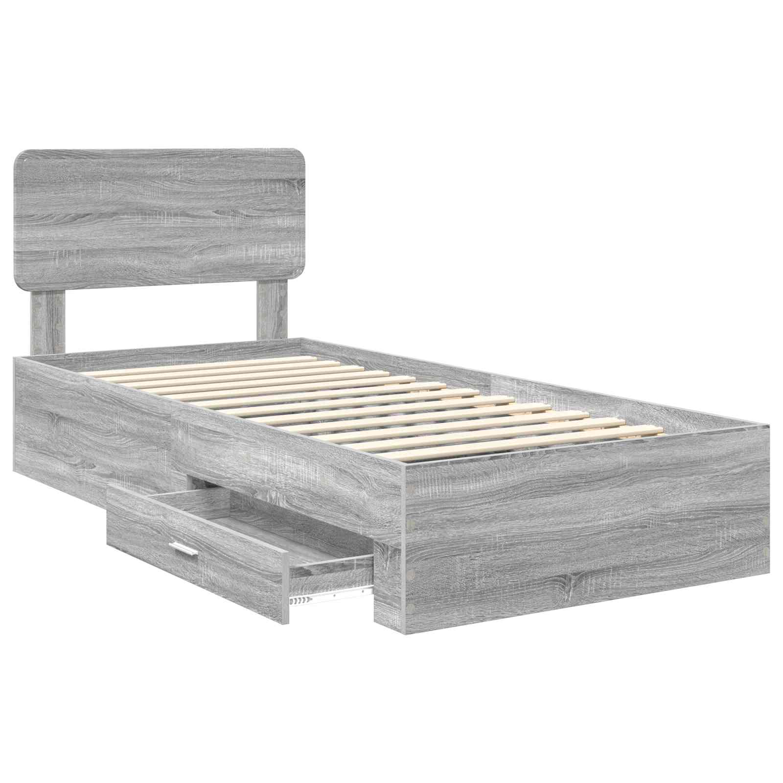 Krevetna konstrukcija Siva Sonoma 90 x 200 cm Konstruirano drvo