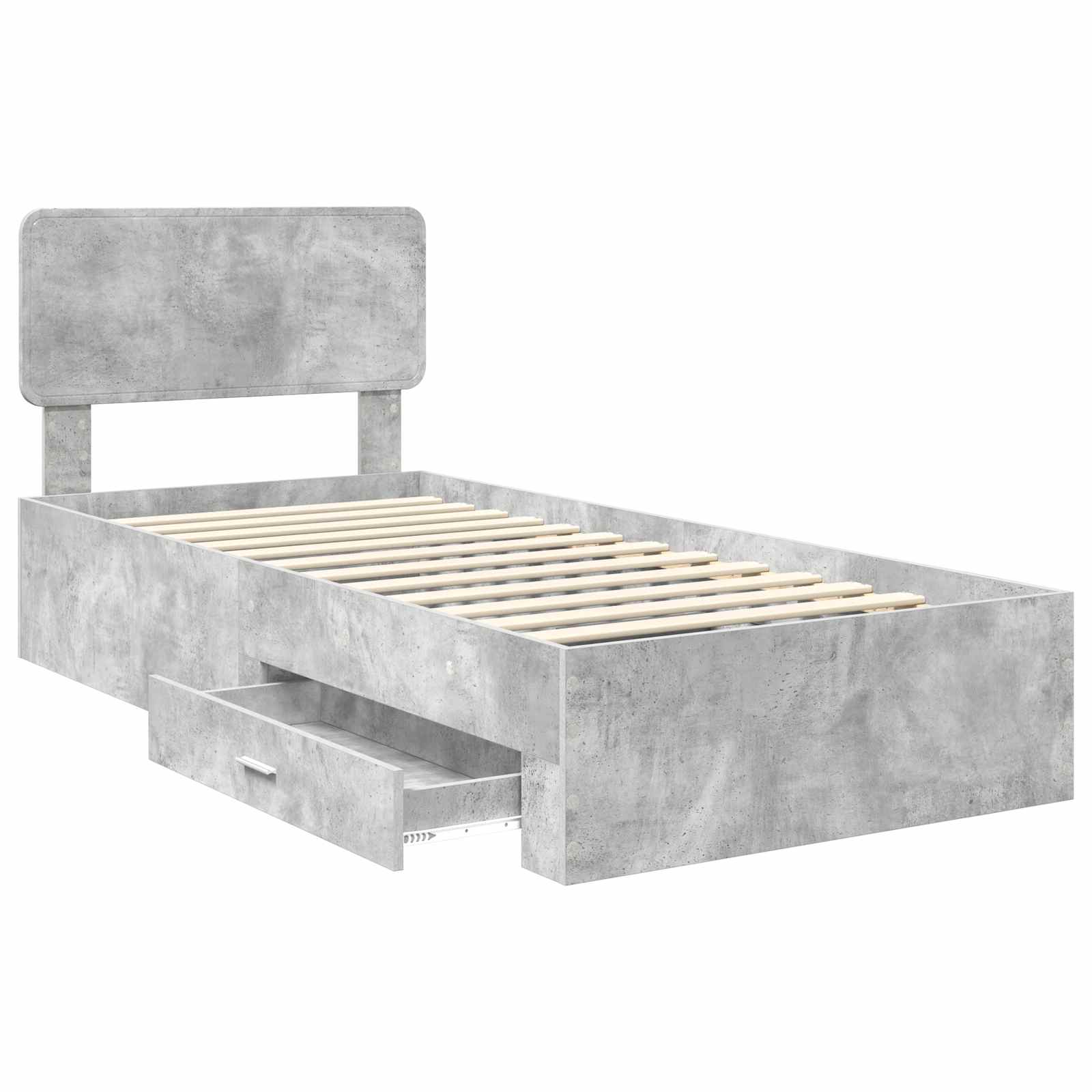 Krevetna konstrukcija s uzglavljem Betonski sivi 70 x 190 cm