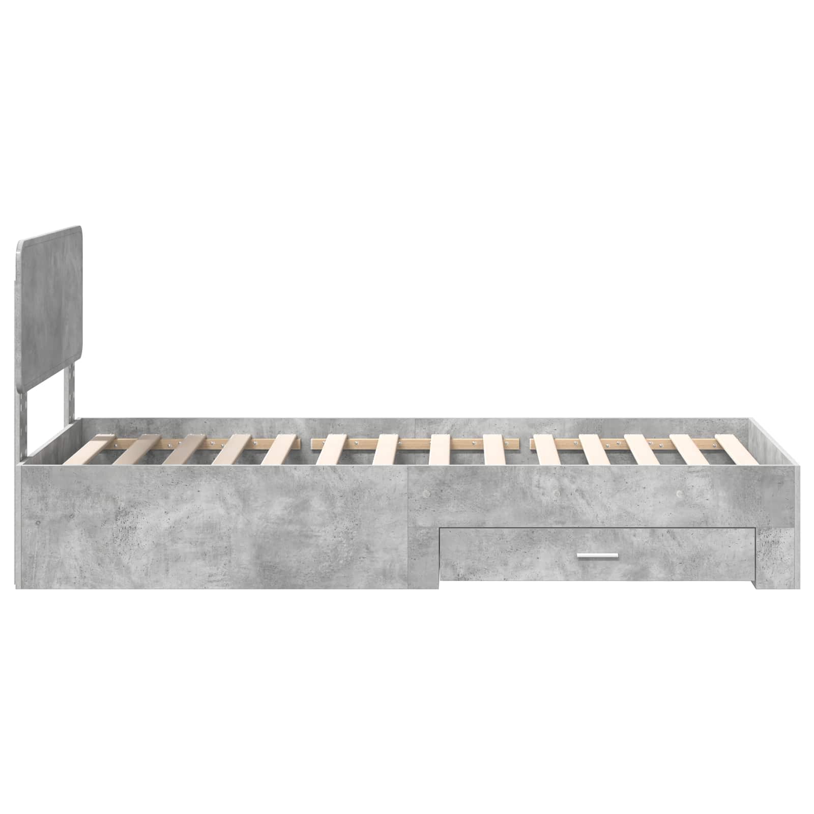 Krevetna konstrukcija s uzglavljem Betonski sivi 70 x 190 cm