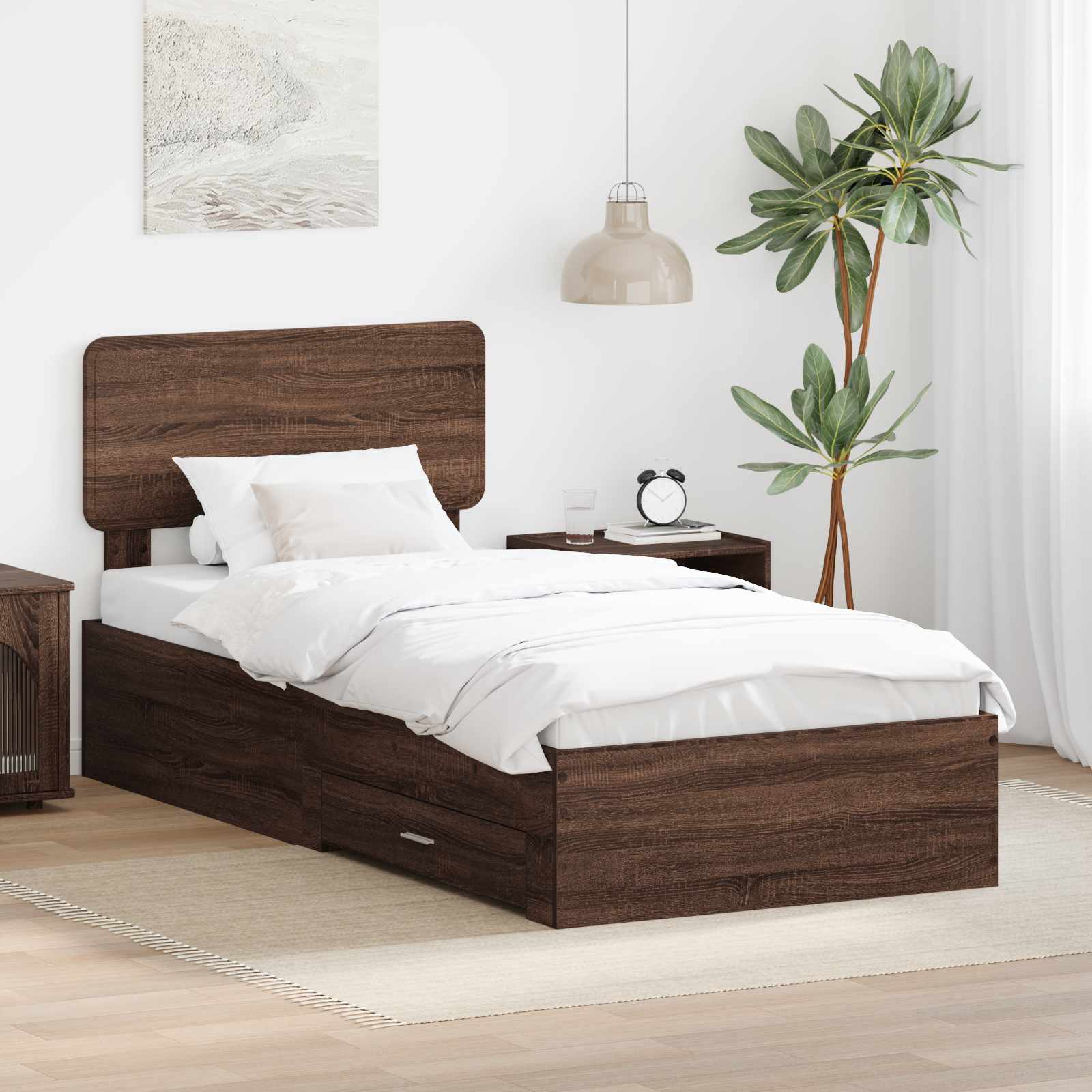Krevetna konstrukcija Smeđi hrast 75 x 190 cm Konstruirano drvo