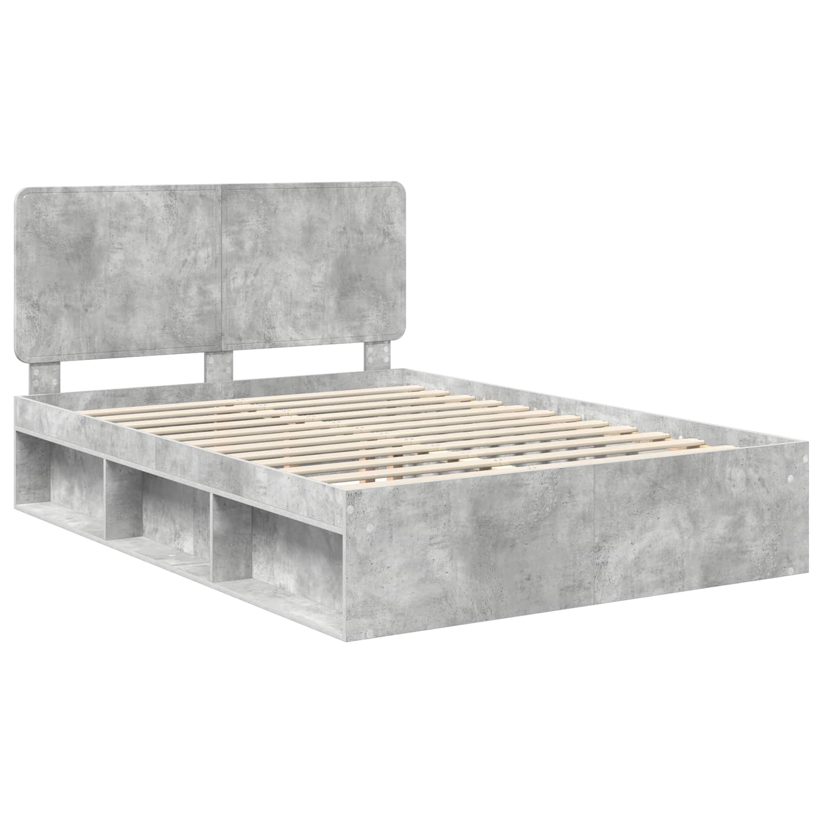Krevetna konstrukcija Beton 140 x 200 cm Čvrsto borovo drvo