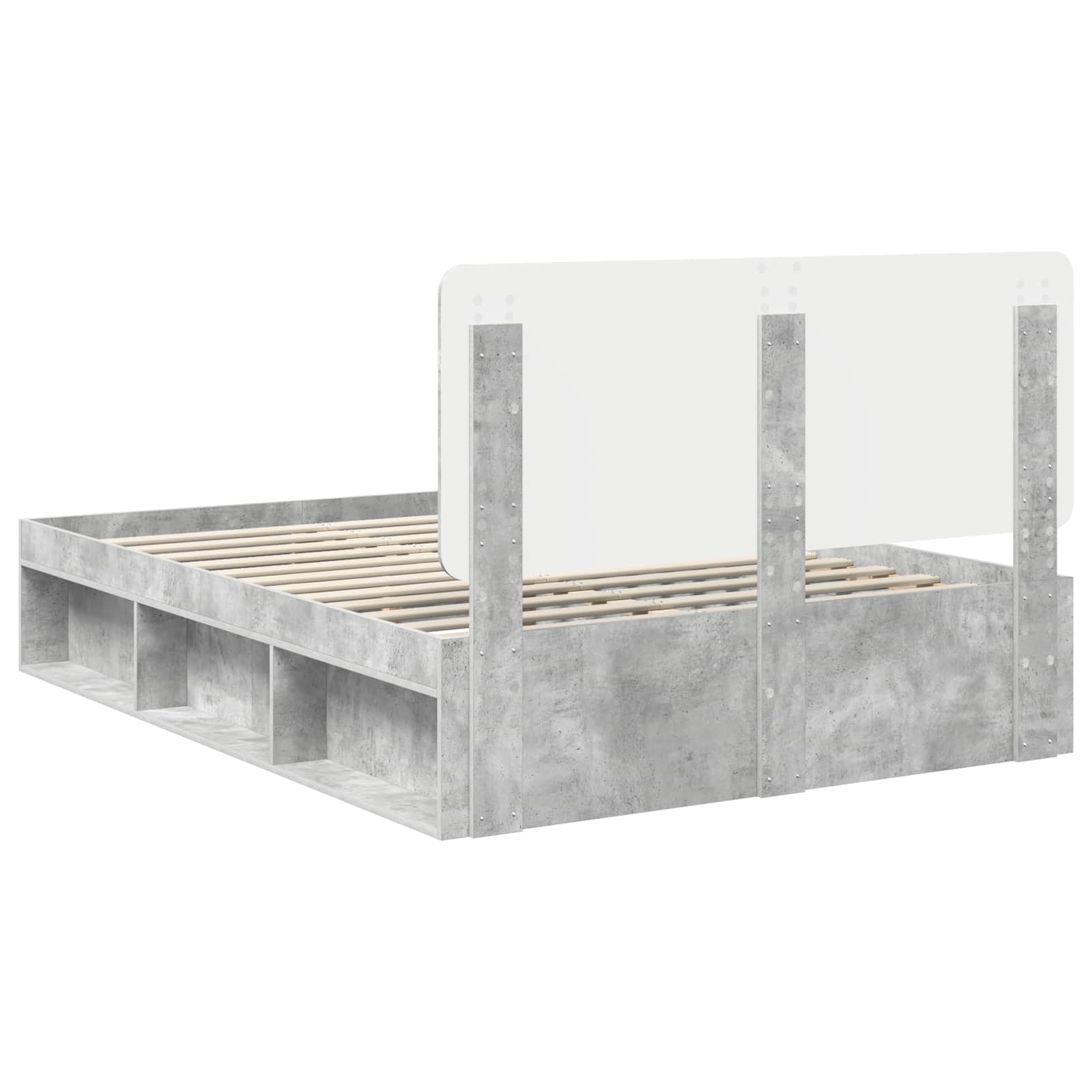 Krevetna konstrukcija Beton 140 x 200 cm Čvrsto borovo drvo