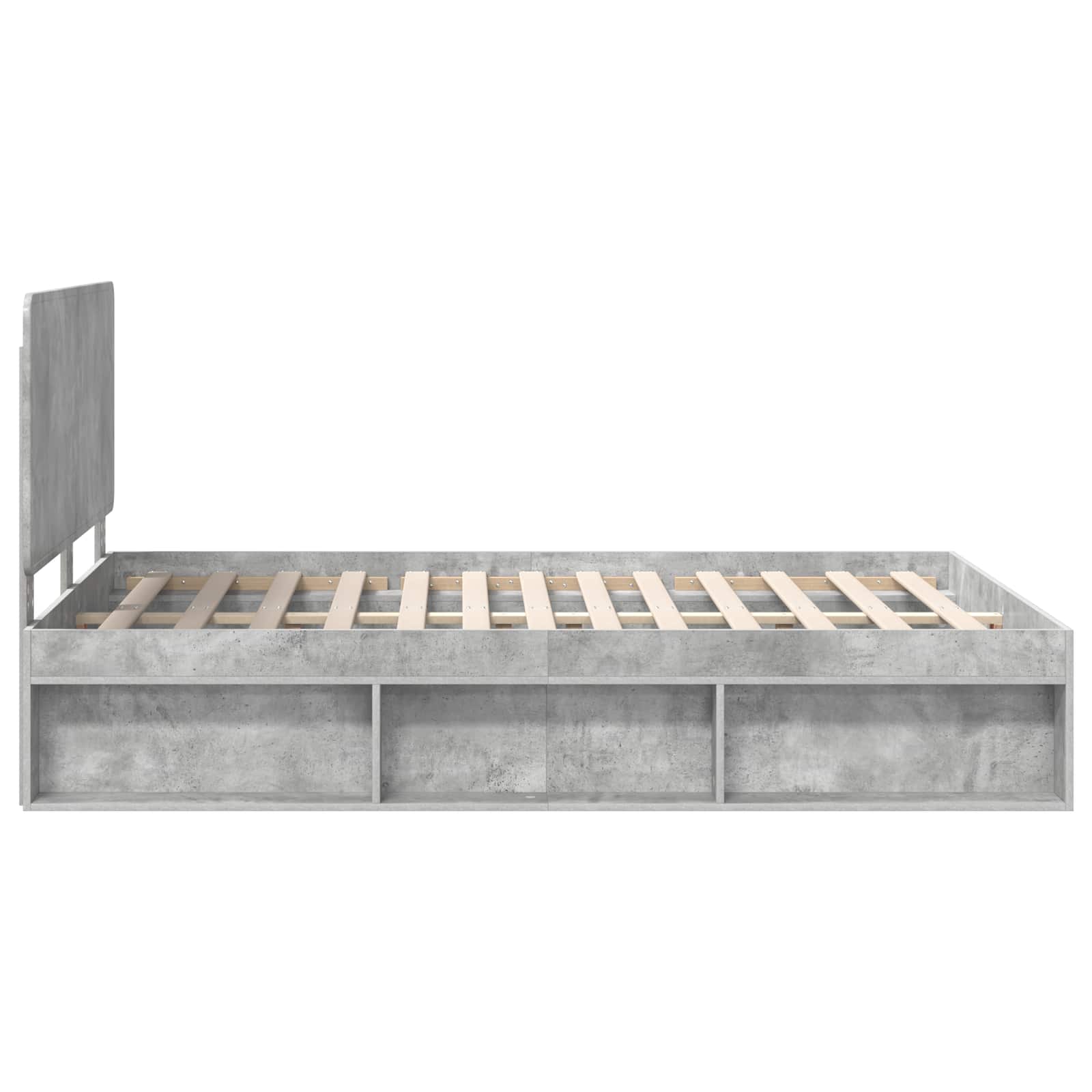 Krevetna konstrukcija Beton 140 x 190 cm Čvrsto borovo drvo