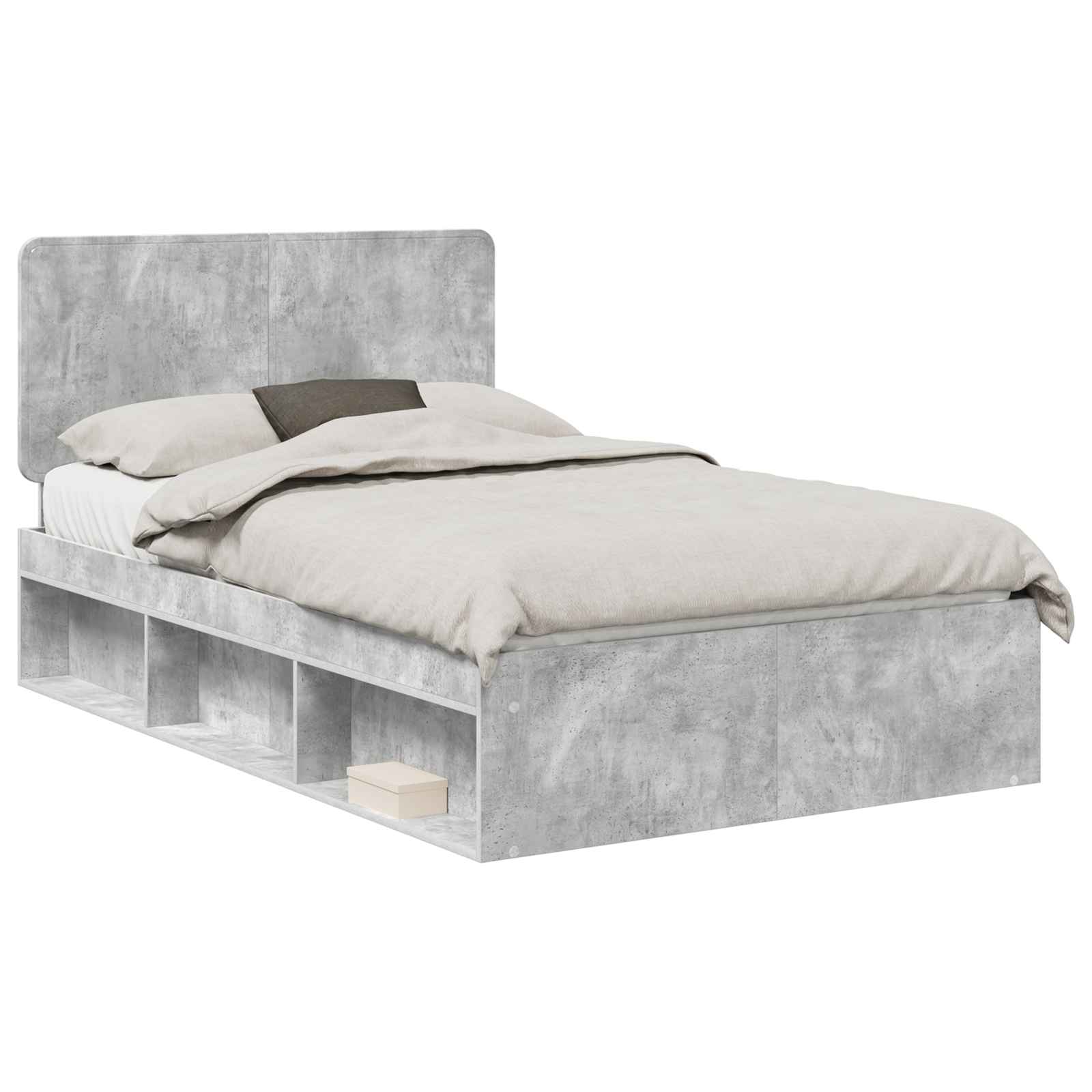 Krevetna konstrukcija Beton 120 x 200 cm Čvrsto borovo drvo